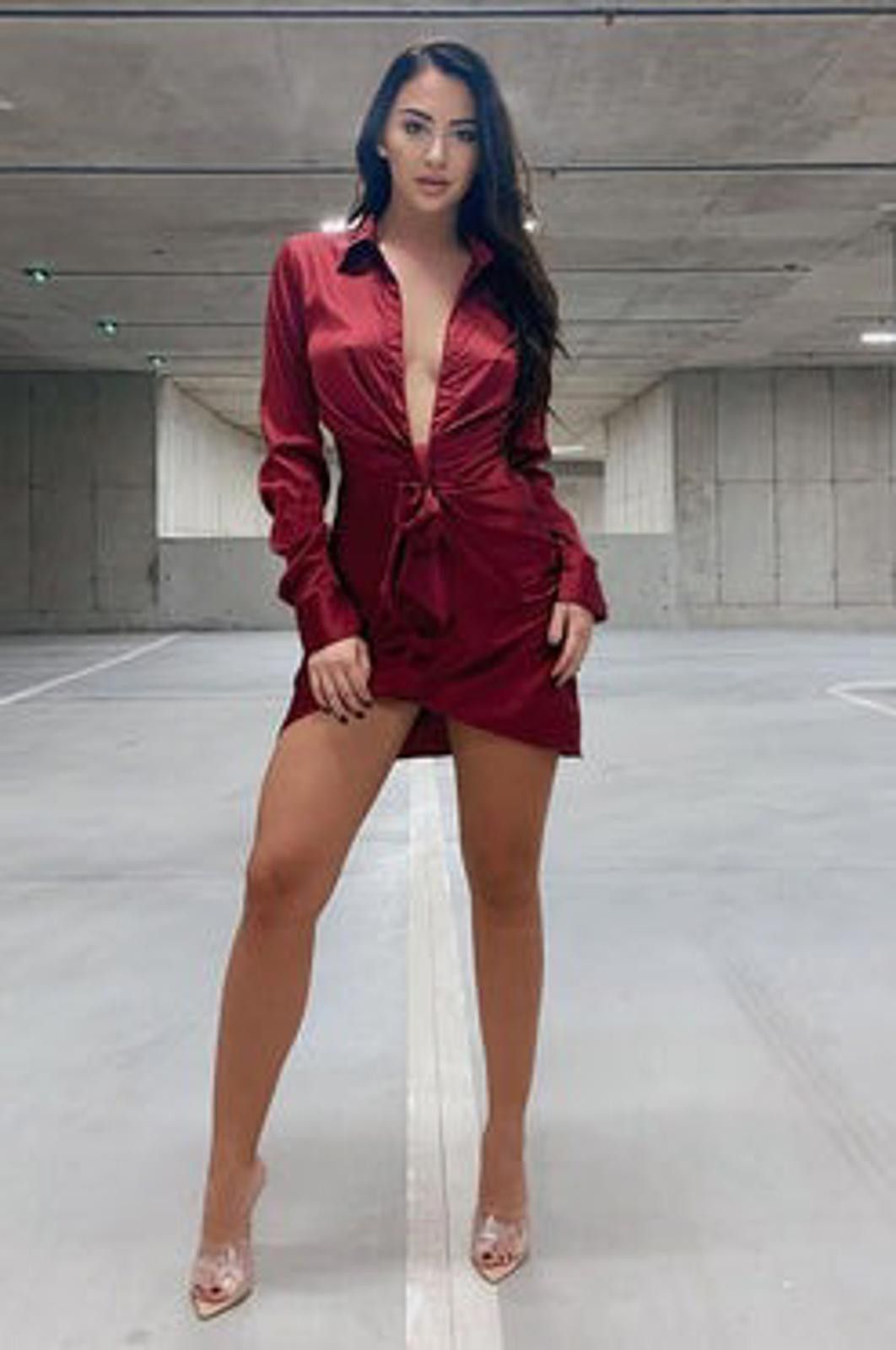 Fashion Nova Scandalous Babe Mini Dress - Wine Size M / US 6-8 / IT 42-44 - 1 Preview
