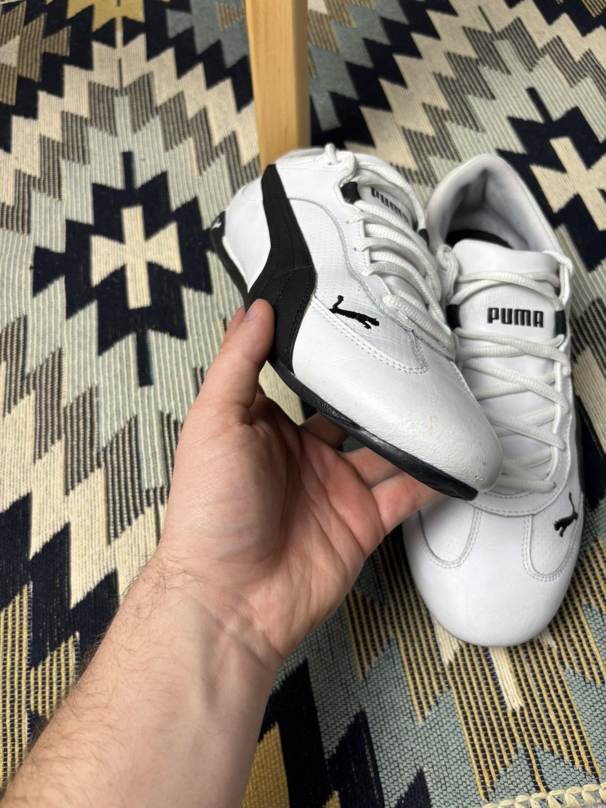 Puma Puma Speedcat leather shoes white and black Size US 10.5 / EU 43-44 - 4 Thumbnail
