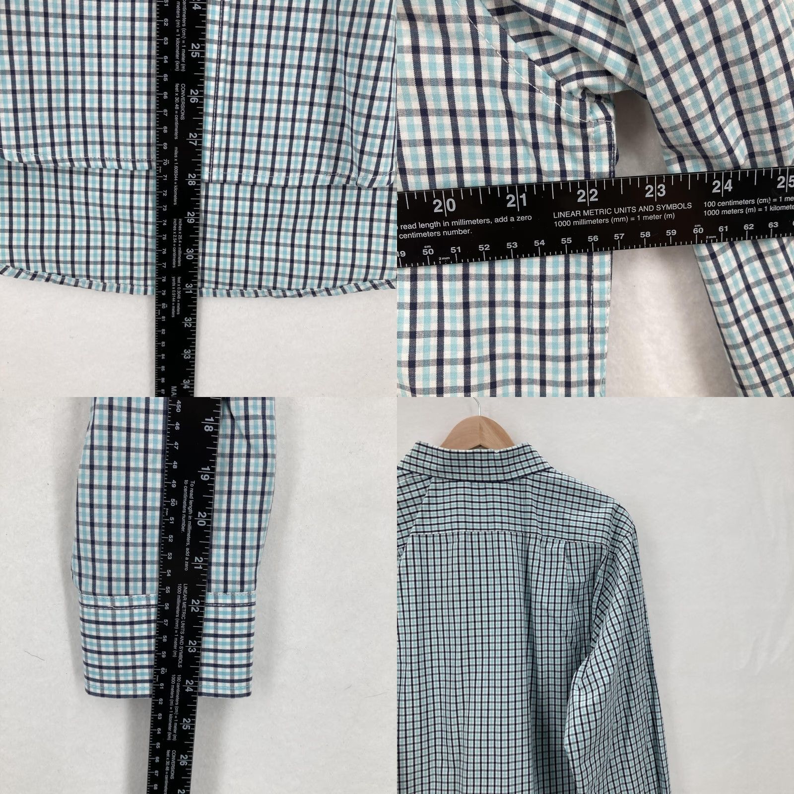 Izod Izod Shirt Mens Medium True Aqua Blue Plaid Button-Down Long Sleeve Casual NWT Size US M / EU 48-50 / 2 - 8 Thumbnail