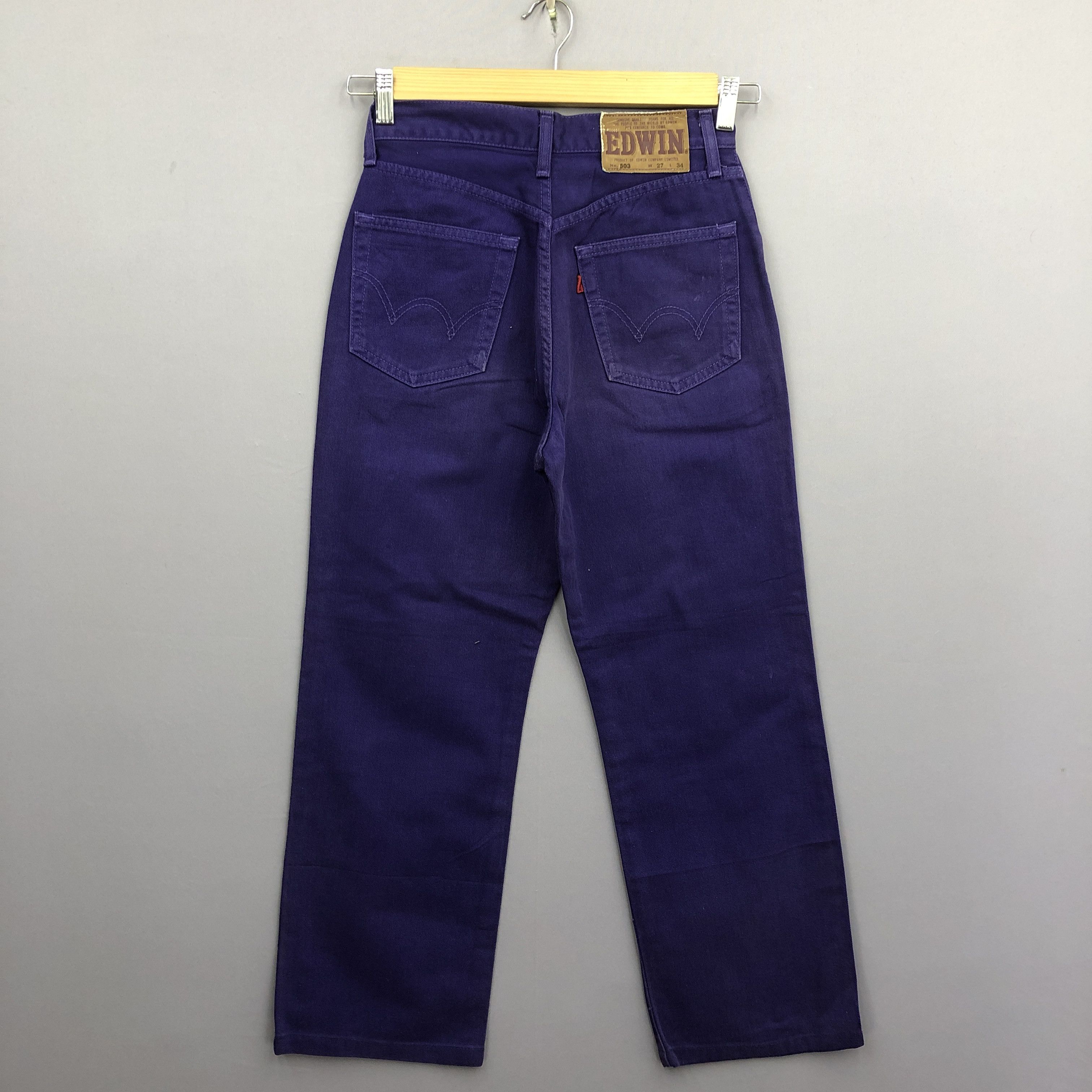 Edwin Vintage Y2K Edwin 503 Purple Wash Jeans Japanese Denim Size 24" / US 00 / IT 34 - 2 Thumbnail