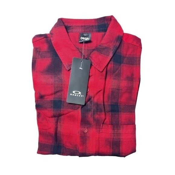 Oakley Oakley Mens Logo Red Black Cabin Plaid Flannel Collared Butt Size US M / EU 48-50 / 2 - 3 Thumbnail