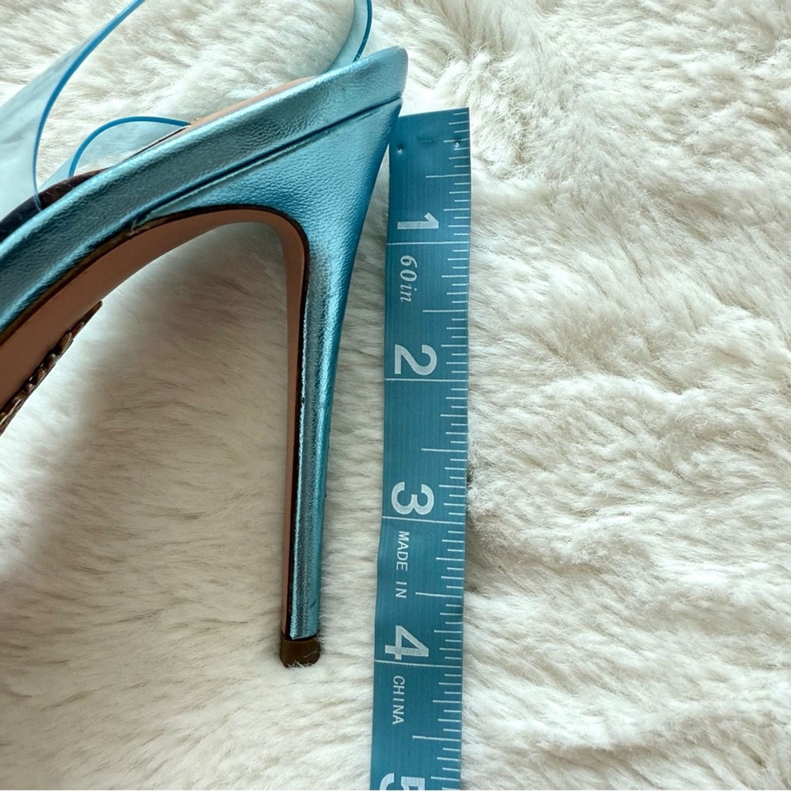 Aquazzura Aquazzura blue metallic women heel sandals size 37.5 EU Size US 7.5 / IT 37.5 - 8 Thumbnail