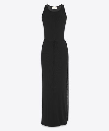 Saint Laurent Paris o1bcso1str1125 Cover Up Dress In Stretch Tulle in Black Size M / US 6-8 / IT 42-44 - 1 Thumbnail