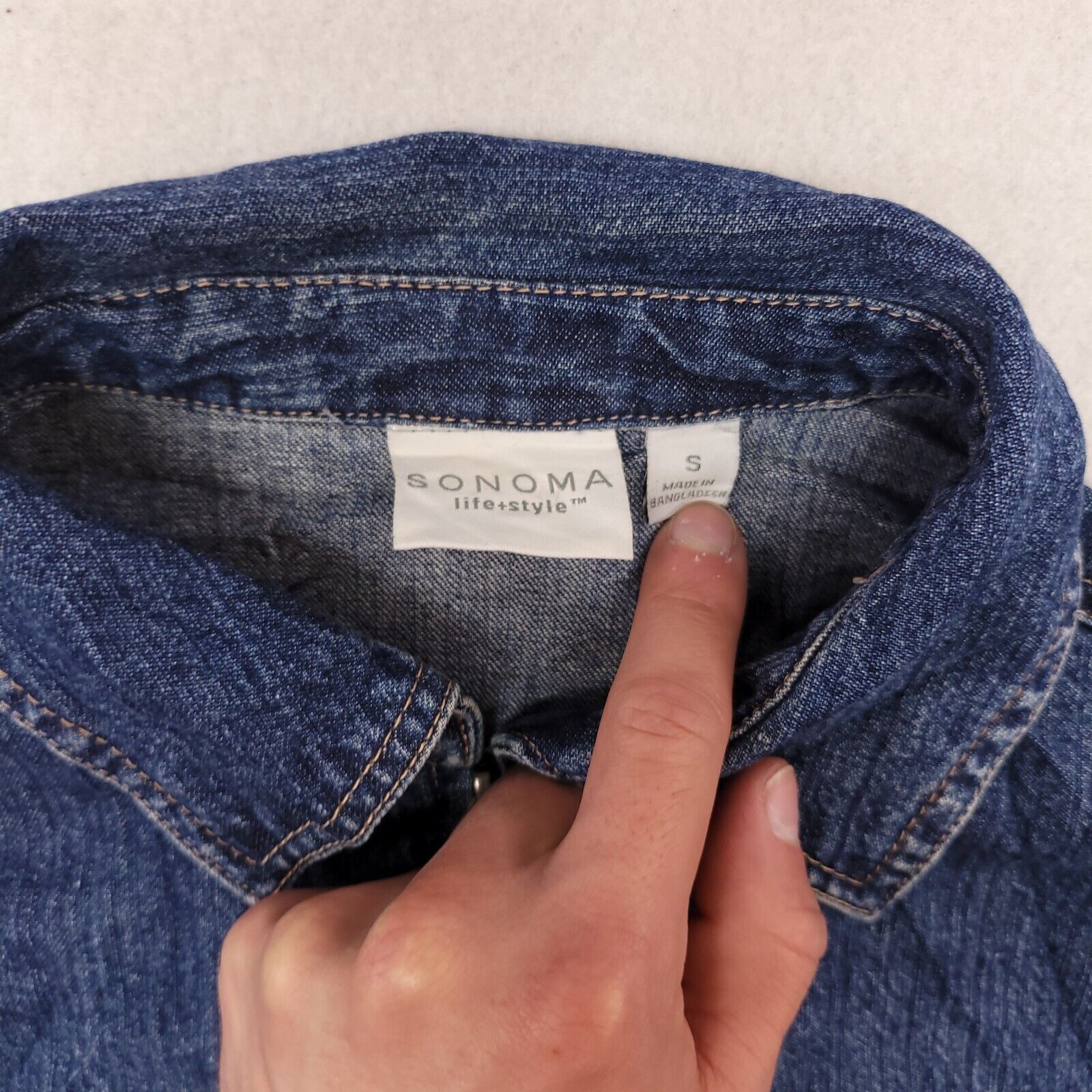 Sonoma Sonoma Zip Long Sleeve Denim Jean Jacket Womens Size S Blue Size S / US 4 / IT 40 - 3 Thumbnail