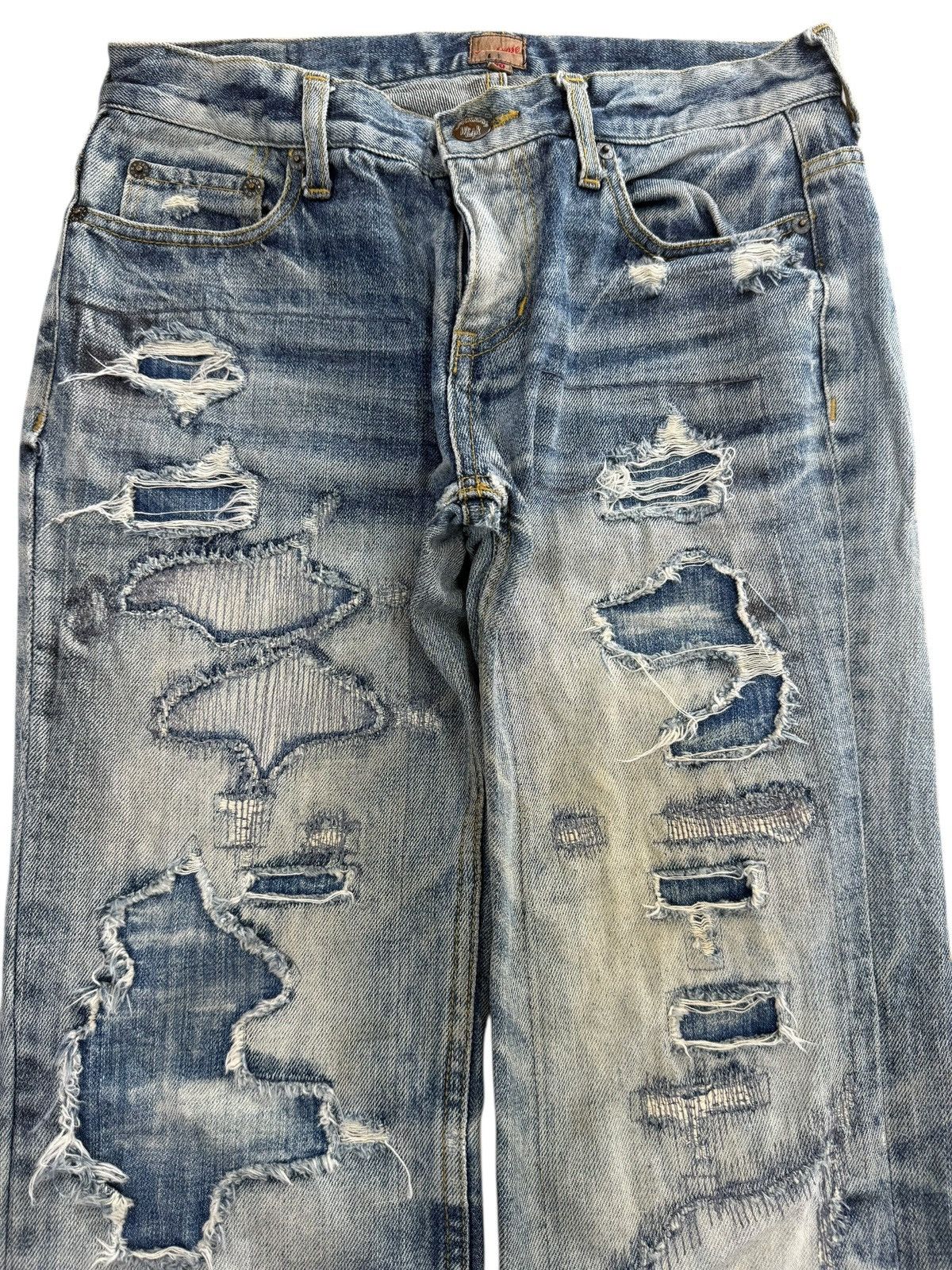 JACKROSE Vintage Jackrose Distressed Light Wash Flare Jeans Size US 29 - 2 Thumbnail
