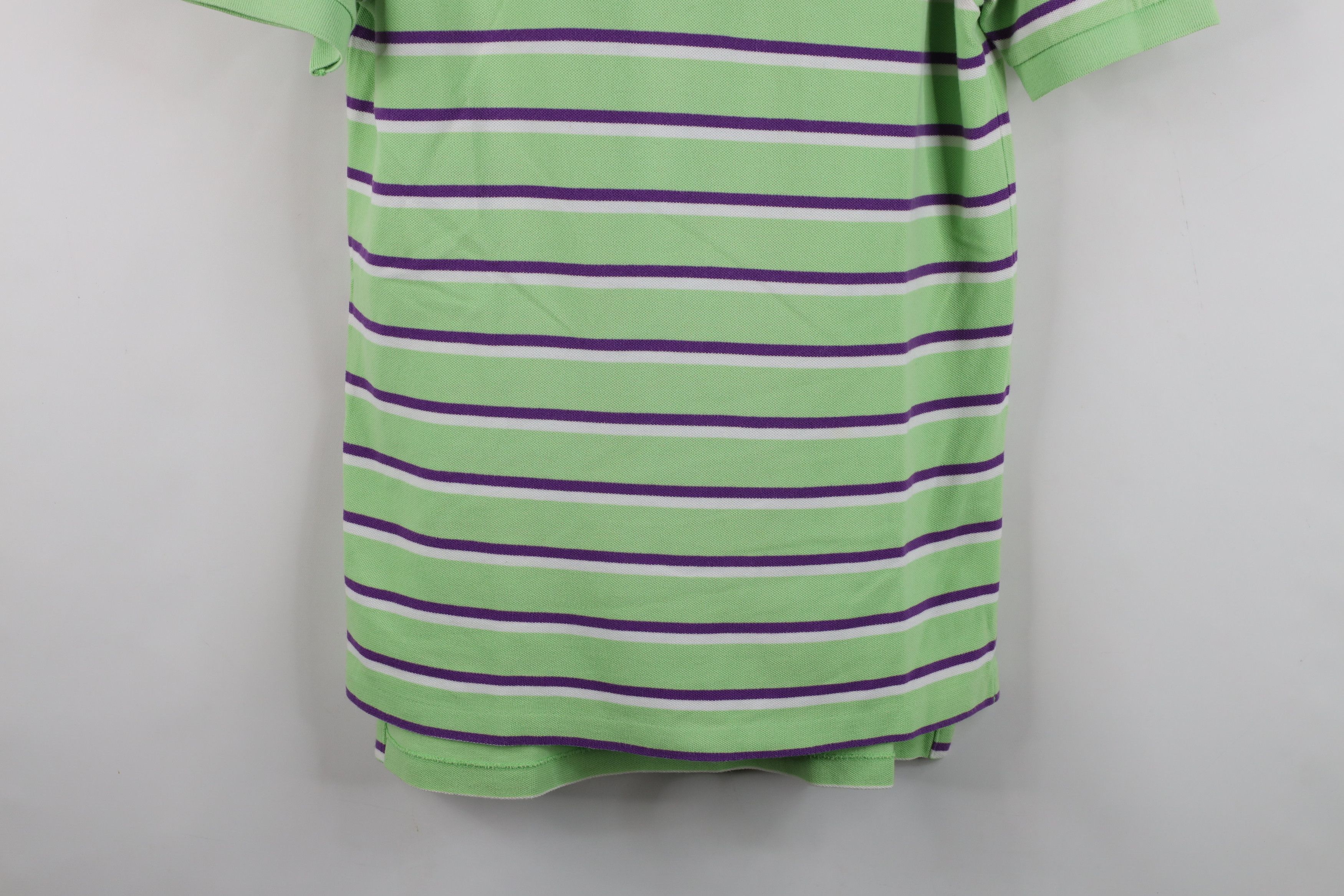 Ralph Lauren Vintage 90s Ralph Lauren Striped Cotton Knit Golf Polo Green Size US M / EU 48-50 / 2 - 3 Thumbnail