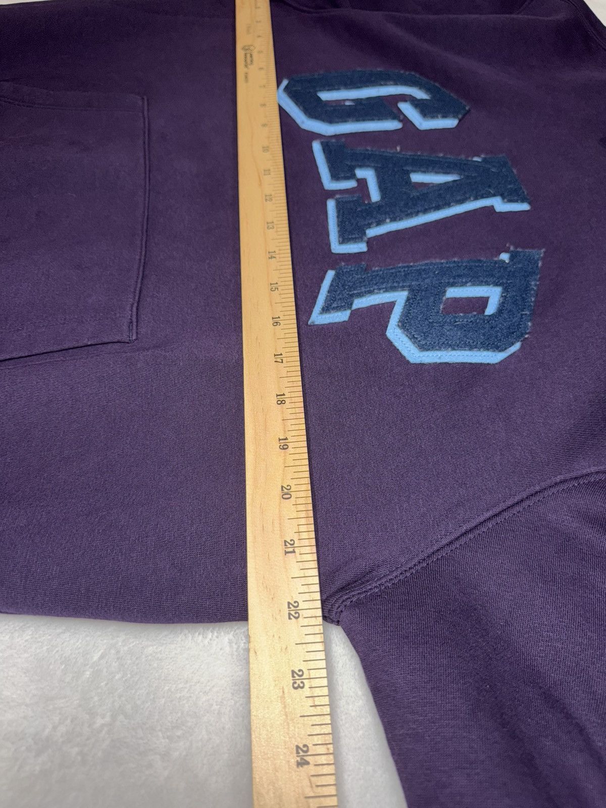 Gap Gap Logo Hoodie Purple Fleece Pullover Medium Felt Appliqué Size M / US 6-8 / IT 42-44 - 3 Thumbnail