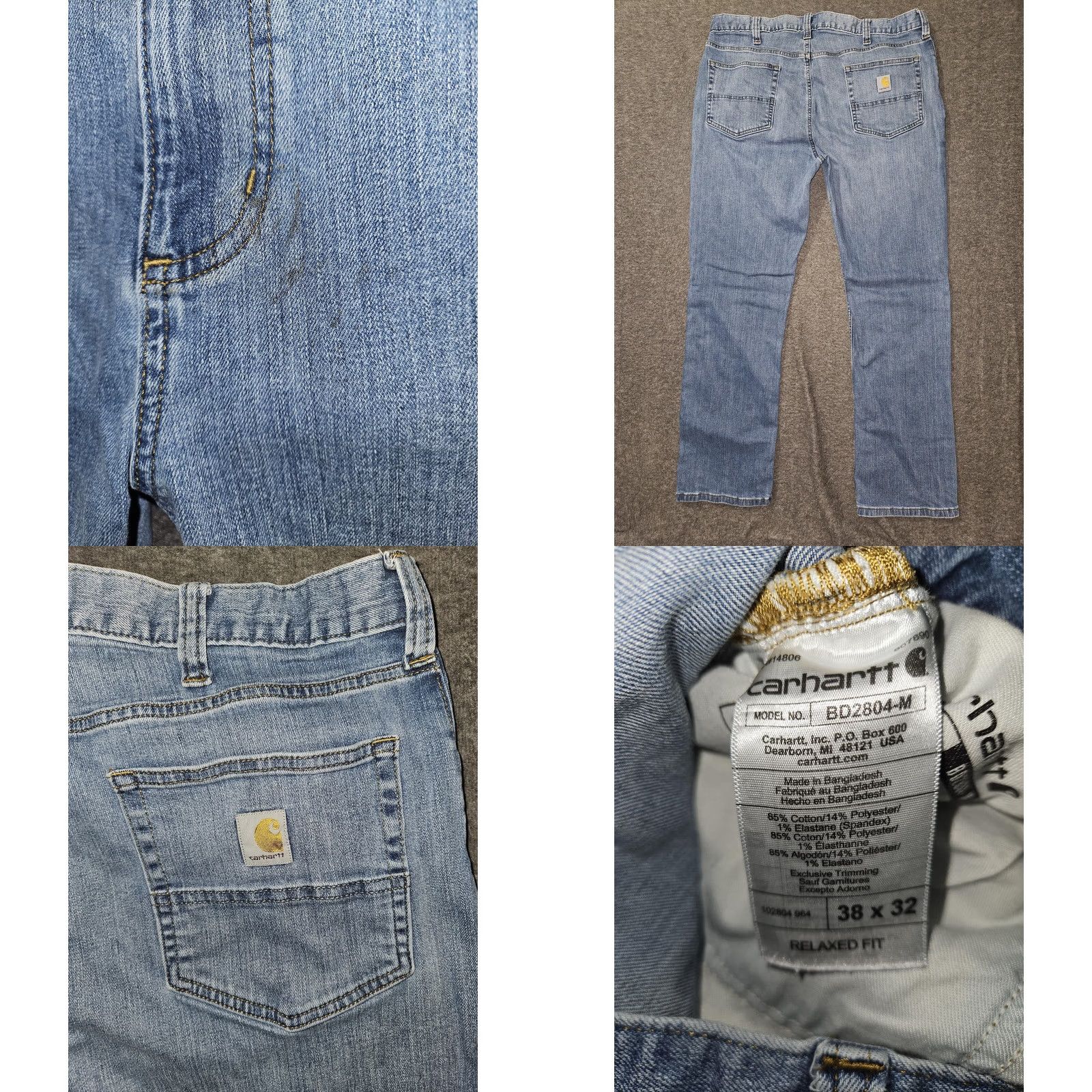 Carhartt Carhartt Rugged Flex Relaxed Jeans Mens 38x30 38x32 Light Wash Denim Lot Of 2 Denim Jeans Light Blue Mens Carhartt Rugged Flex Jeans 5-Pocket Size US 38 / EU 54 - 8 Thumbnail