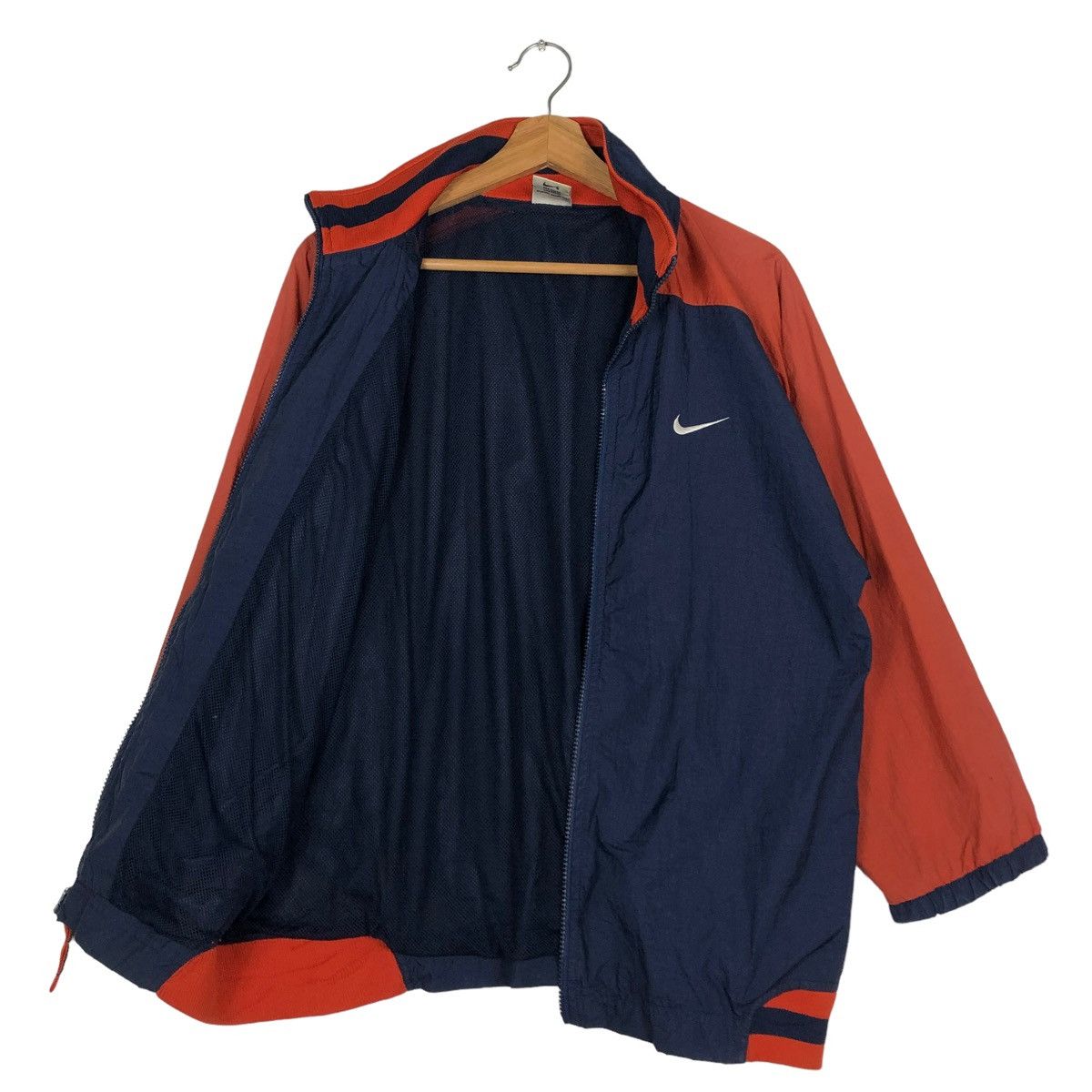 Nike 🔥VINTAGE NIKE BIKER ZIPPER JACKET BIG SWOOSH LOGO Size US M / EU 48-50 / 2 - 11 Thumbnail