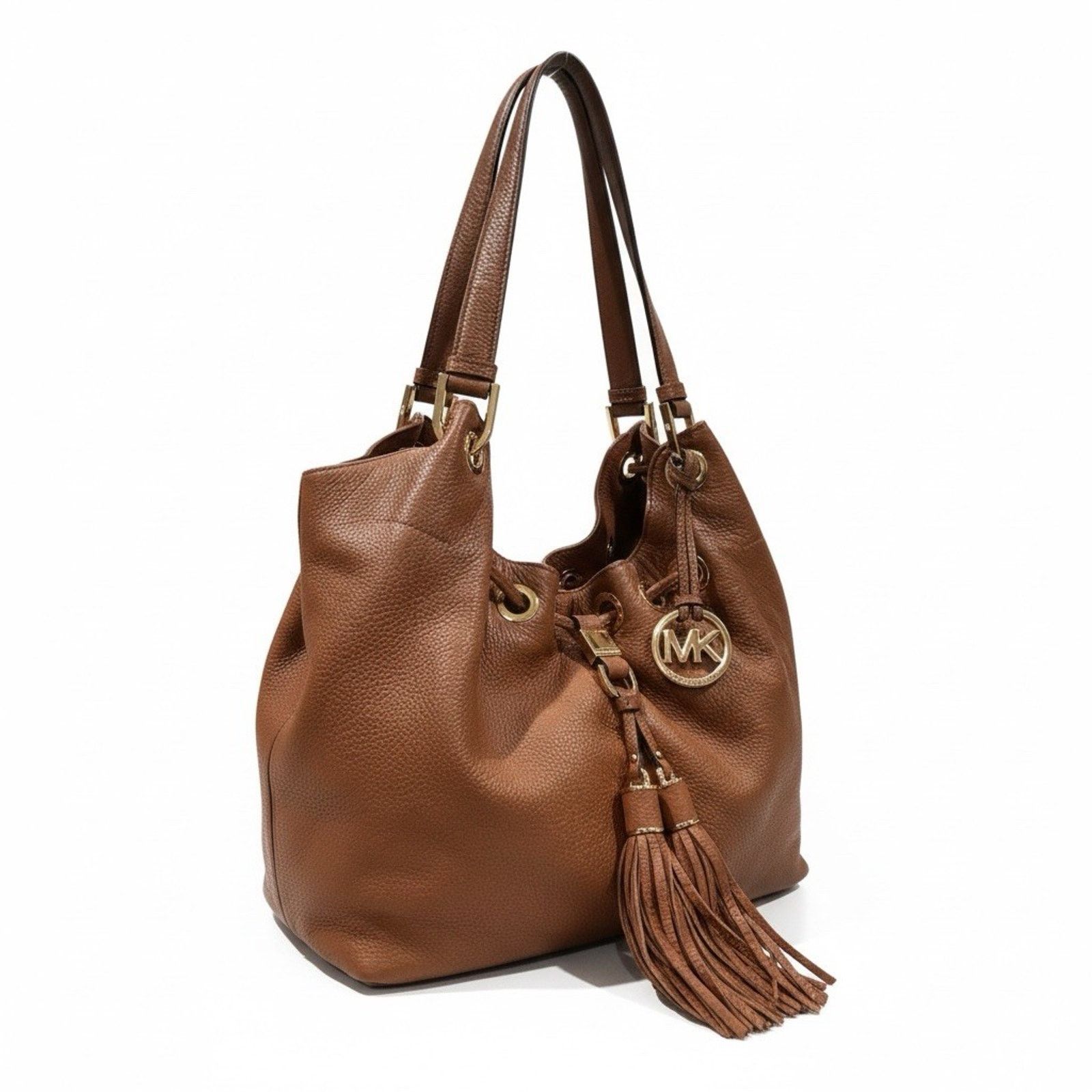 Michael Kors Camden Brown Hobo Bag Fringe Tassel Gold Nwot, Women's