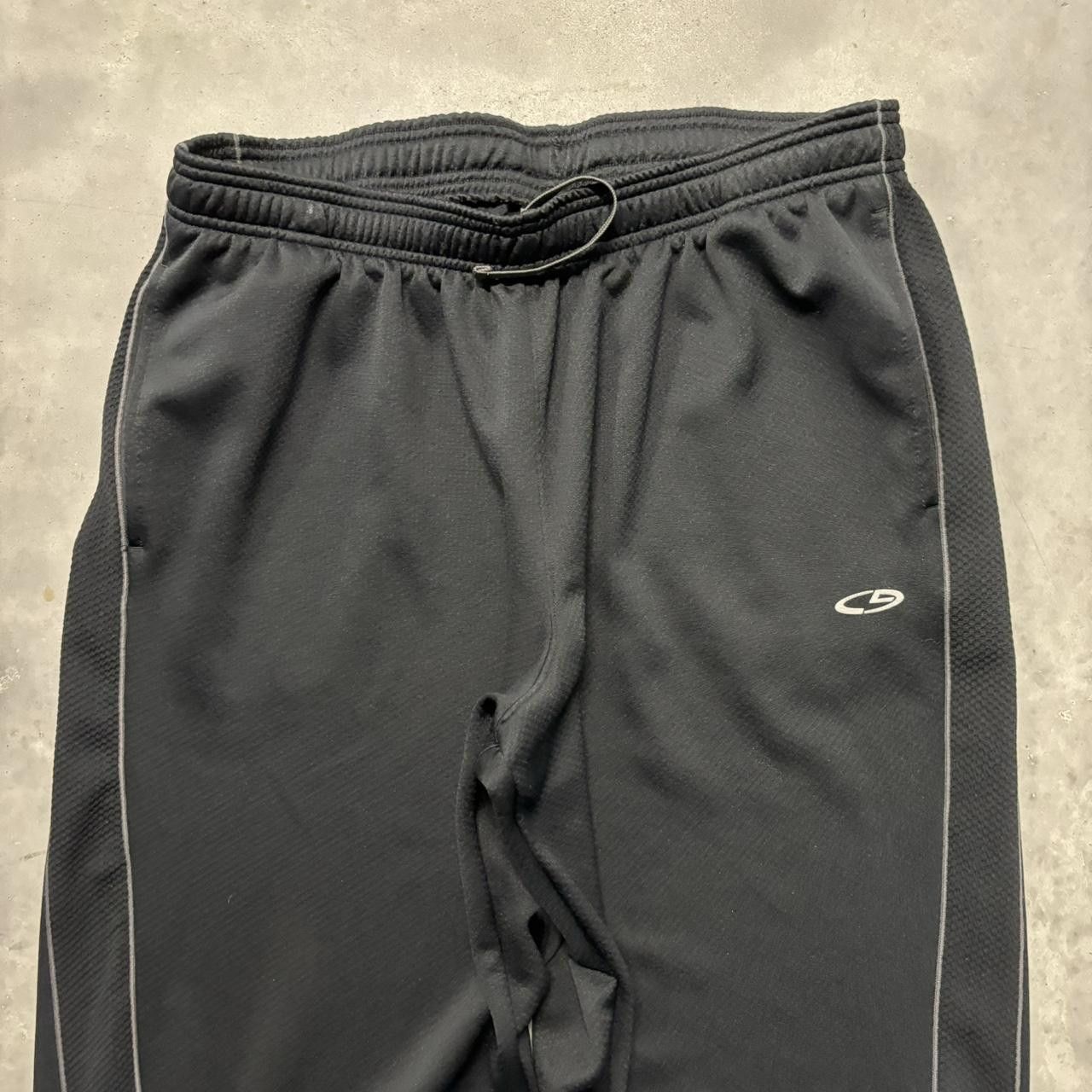 Japanese Brand × Vintage Y2K/2000s Baggy Black Striped Essential Track Pants! Size US 34 / EU 50 - 3 Thumbnail