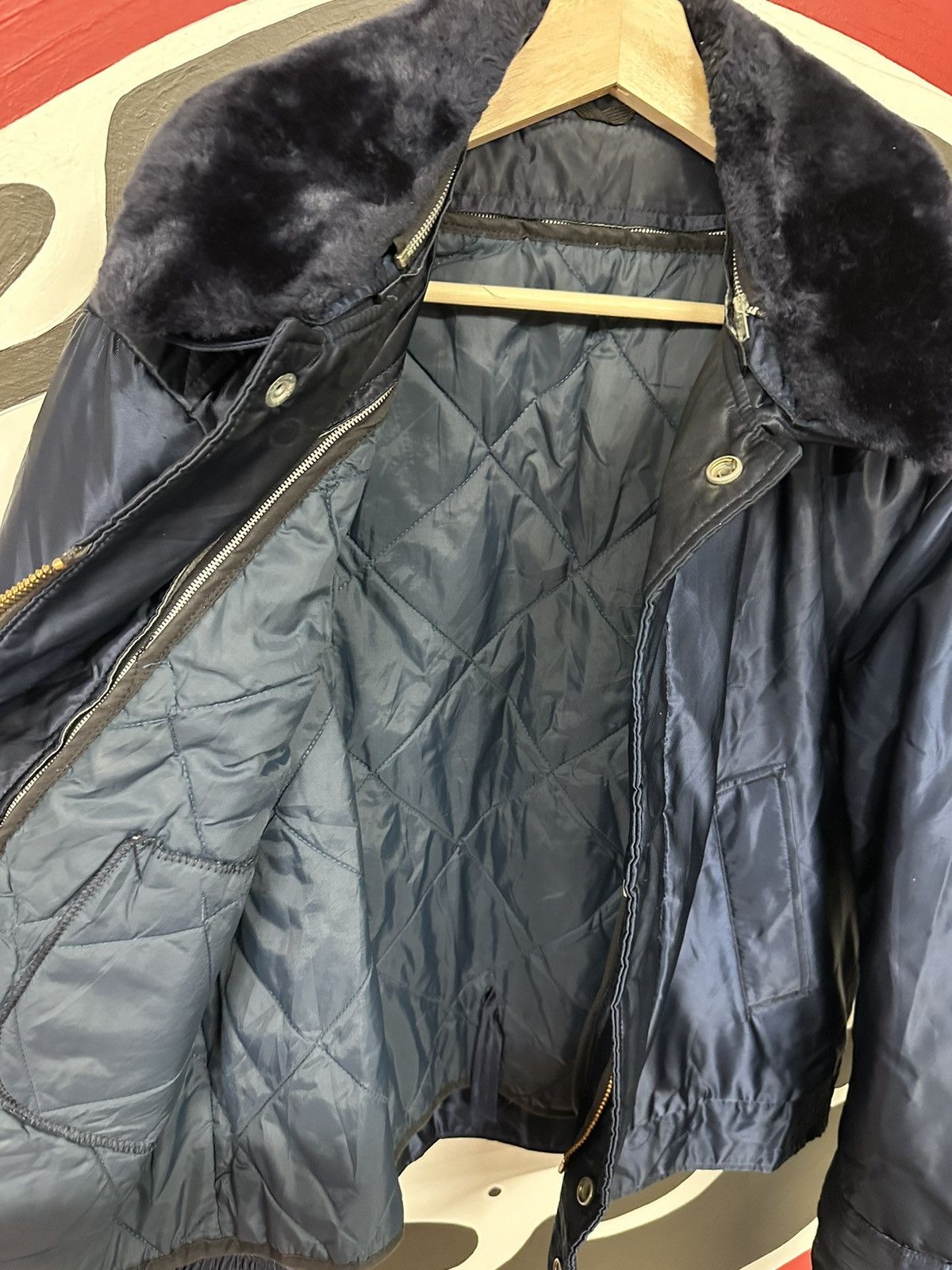 Vintage Vintage 70s Eureka Blue Fur Military Bomber Jacket Size US M / EU 48-50 / 2 - 11 Thumbnail