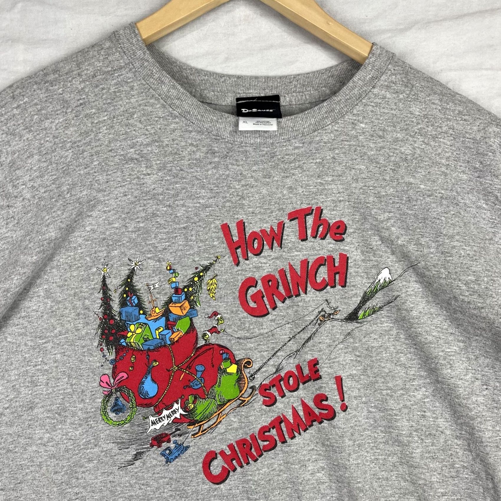 Vintage VINTAGE Grinch Shirt Mens XL Gray Dr Seuss How The Grinch Stole Christmas Tee Size US XL / EU 56 / 4 - 3 Thumbnail