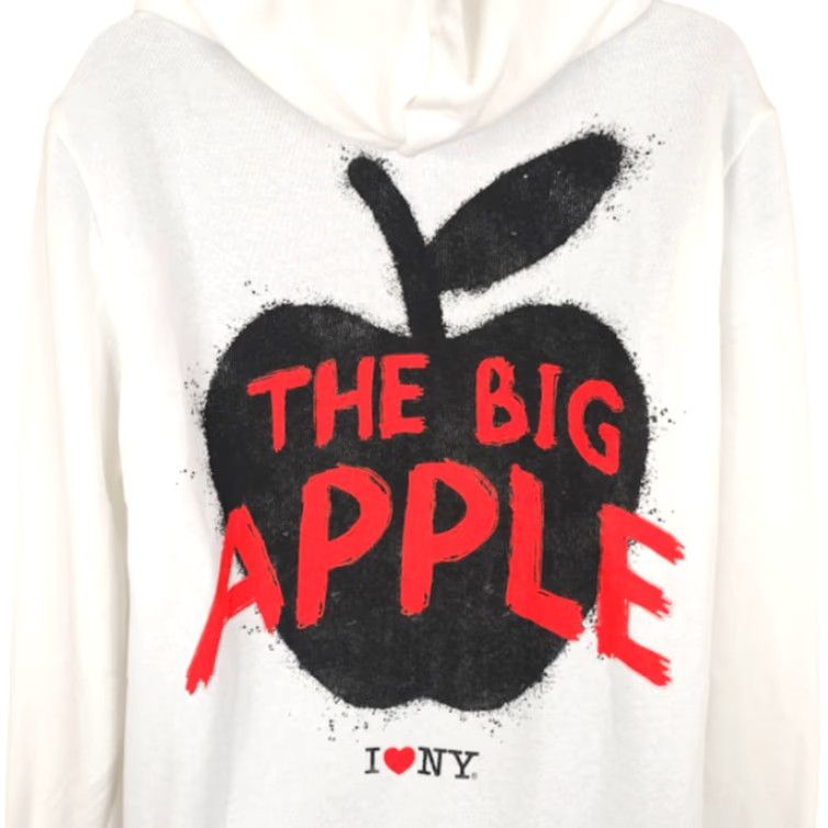 Apple I Love New York City Sweatshirt Hoodie Mens Size Large White The Big Apple NYC Size US L / EU 52-54 / 3 - 2 Thumbnail