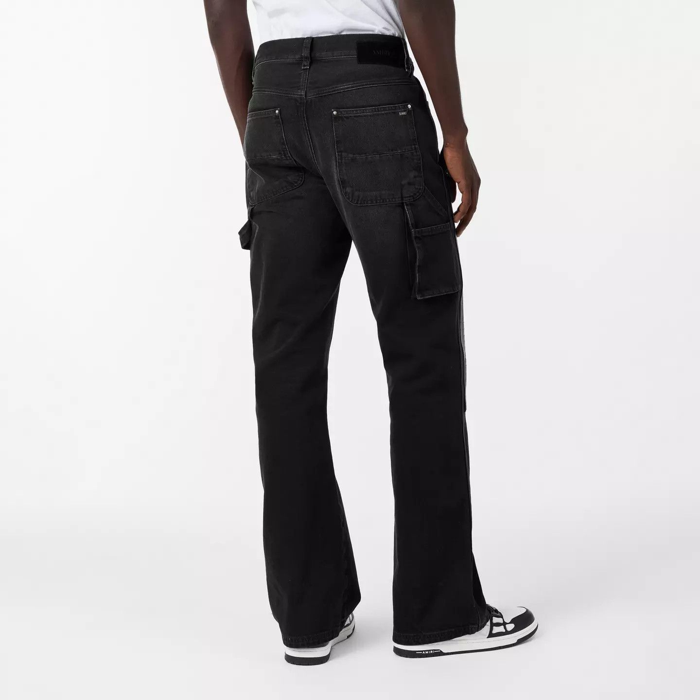 Amiri o1g2r1mq0426 Carpenter Wide Leg Jeans in Dusk Black Size US 34 / EU 50 - 4 Thumbnail
