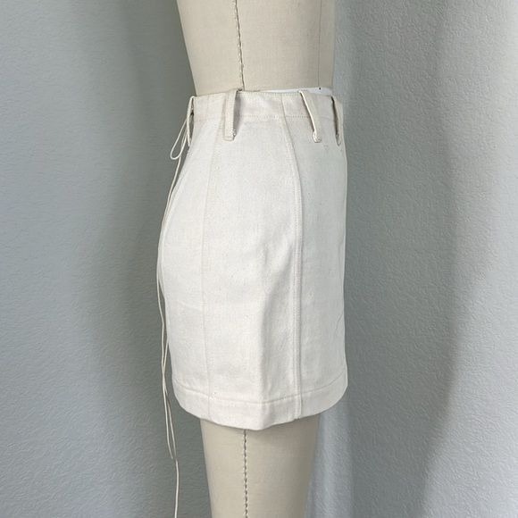Alaia × Vintage S/S 1991 Azzedine Alaïa Denim Skirt Set with Lace-Up Details Size 28" / US 6 / IT 42 - 4 Thumbnail