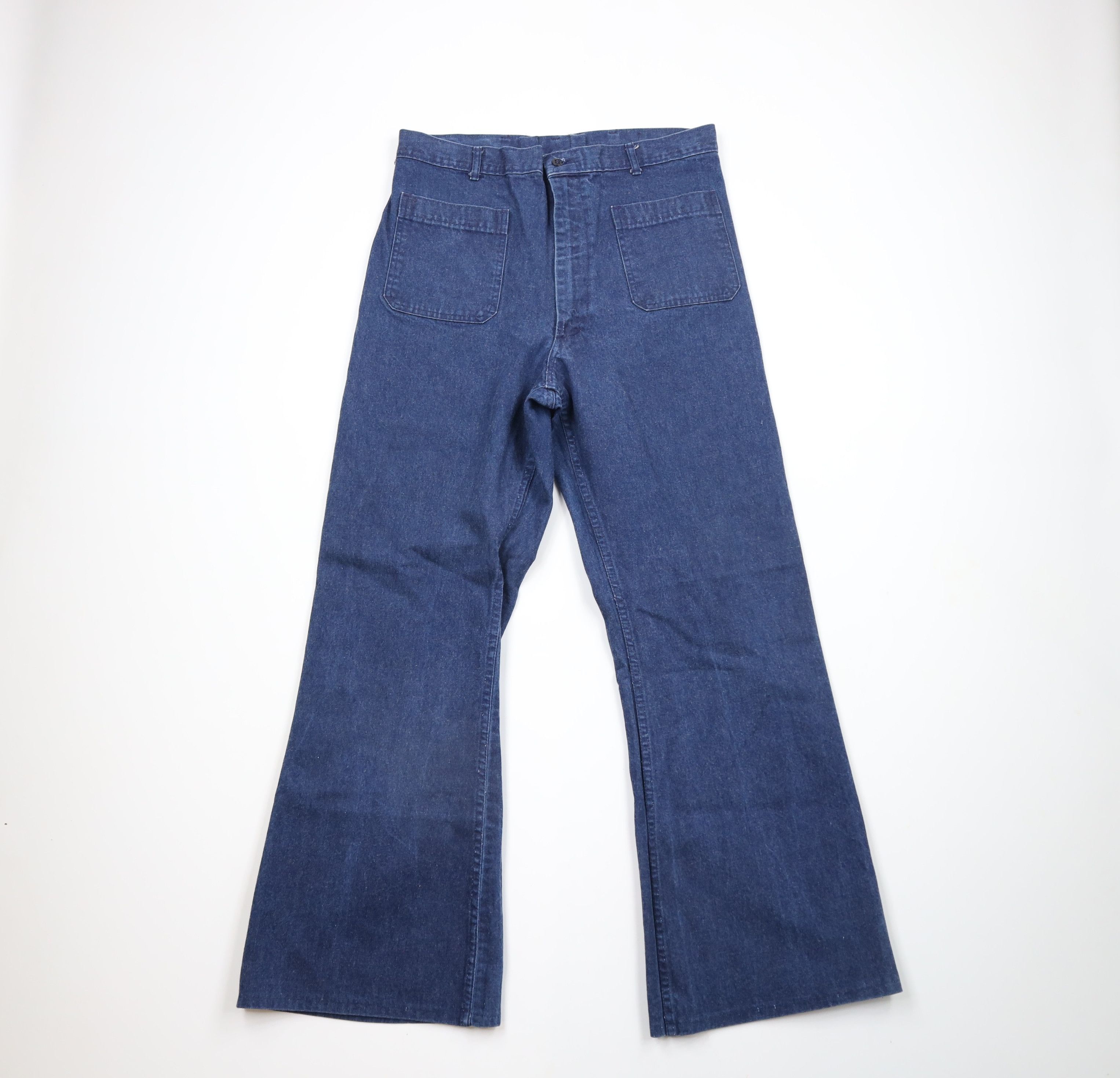 Vintage Vintage 50s 60s Military Navy Bell Bottoms Denim Jeans USA Size US 34 / EU 50 - 1 Thumbnail