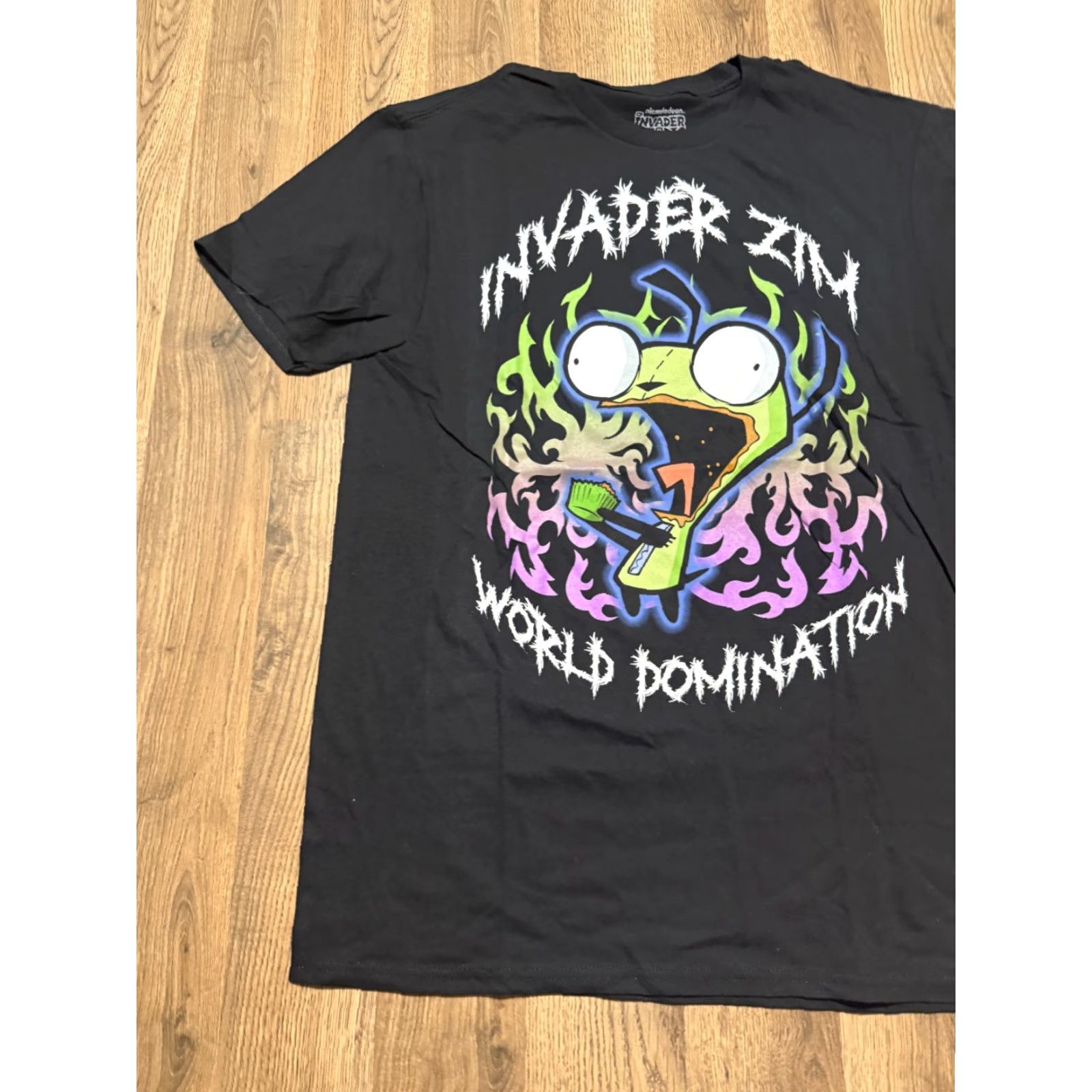 Nickelodeon Nickelodeon Shirt Men’s Size Medium Black Invader Zim World Domination T-Shirt Graphic Print Crew Neck Short Sleeve Cartoon 90s Mens Size US M / EU 48-50 / 2 - 3 Thumbnail