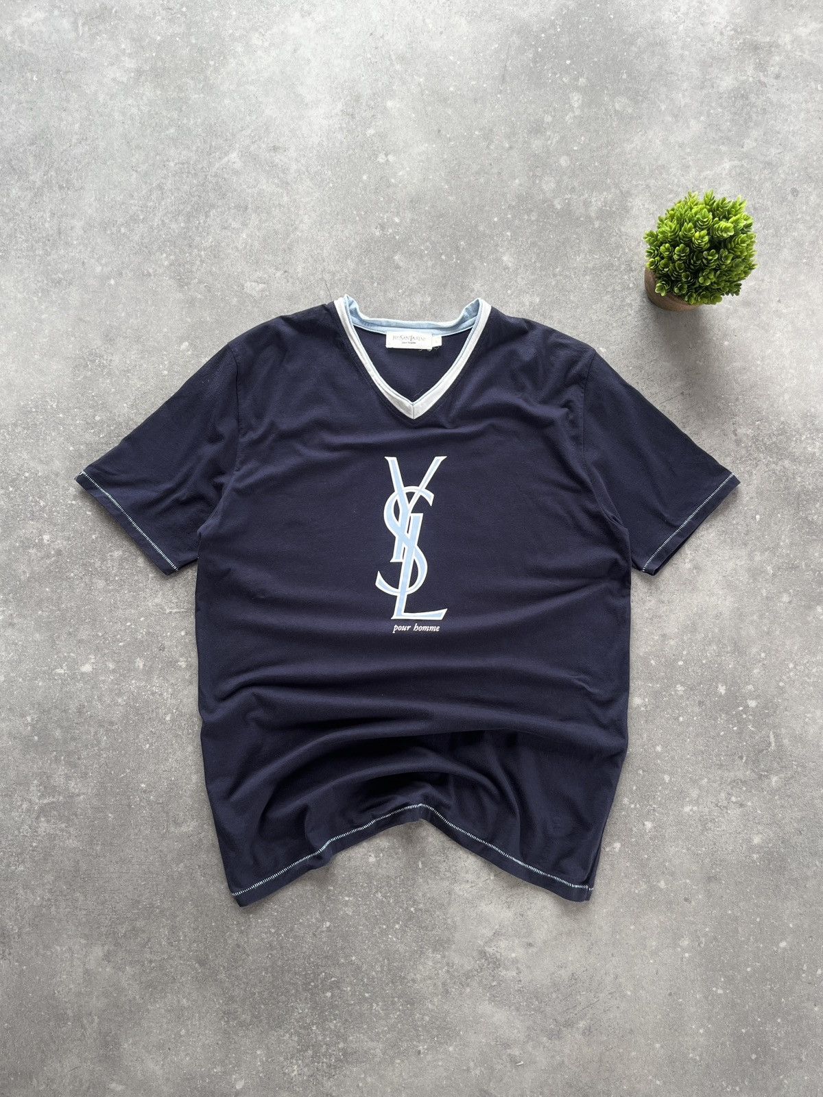 Yves Saint Laurent Vintage YVES SAINT LAURENT T-shirt Big Logo Paris France Size US M / EU 48-50 / 2 - 3 Thumbnail