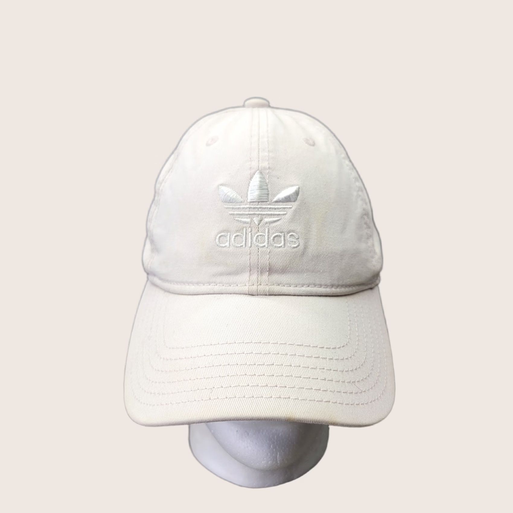 Adidas Adidas Hat Cap Strap Back White Trefoil Embroidered Cotton Mens One Size Classic Size ONE SIZE - 1 Thumbnail