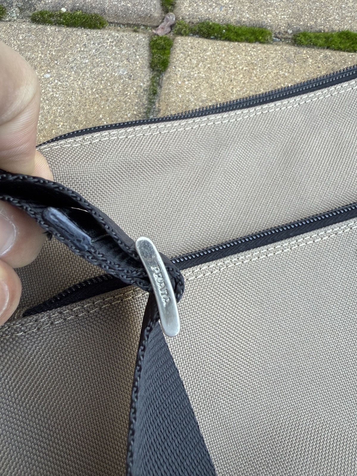 Prada Prada Canvas Messenger Bag Used Brown OS Size ONE SIZE - 7 Thumbnail
