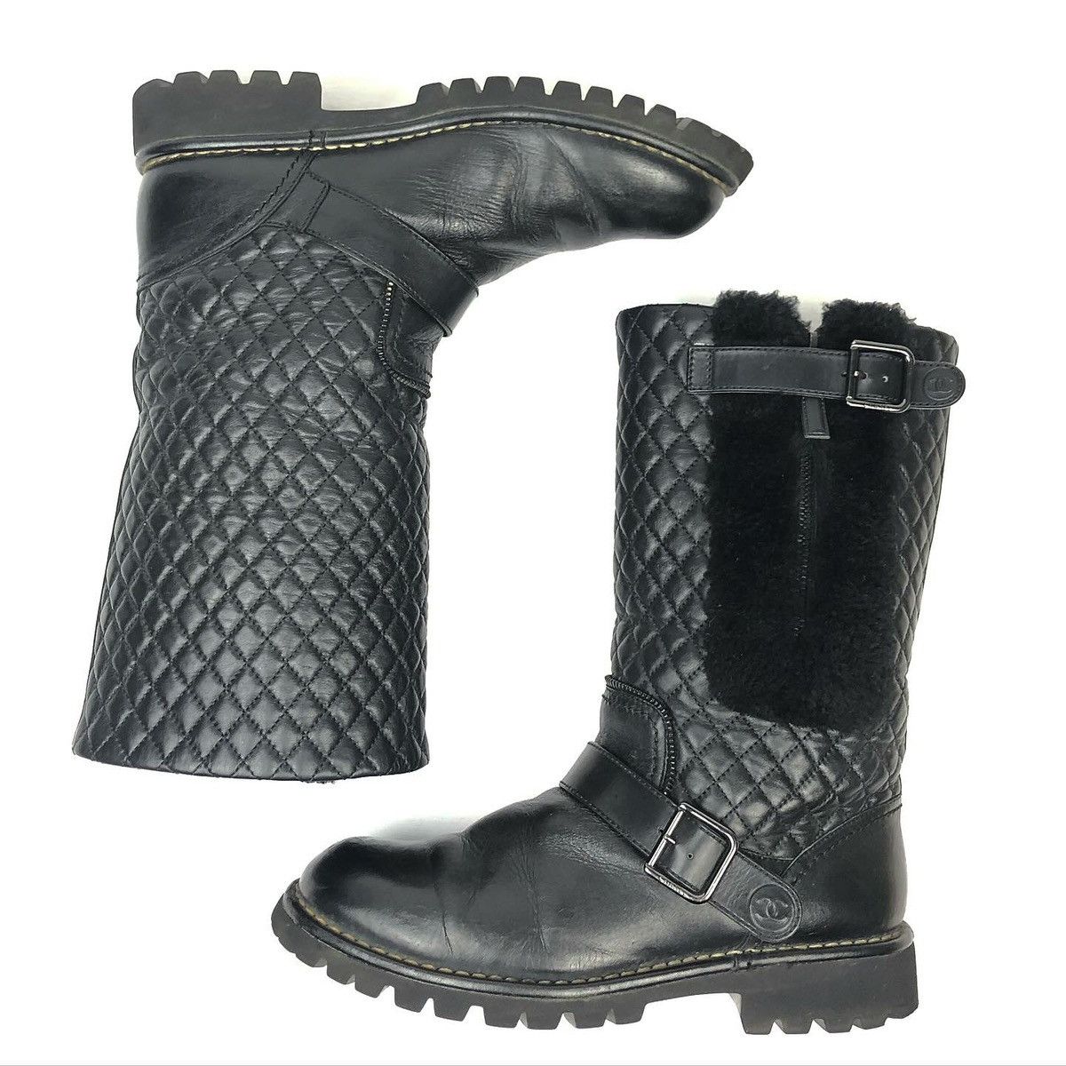 Chanel Chanel Karl Lagerfeld moto boots Size US 9 / IT 39 - 1 Thumbnail