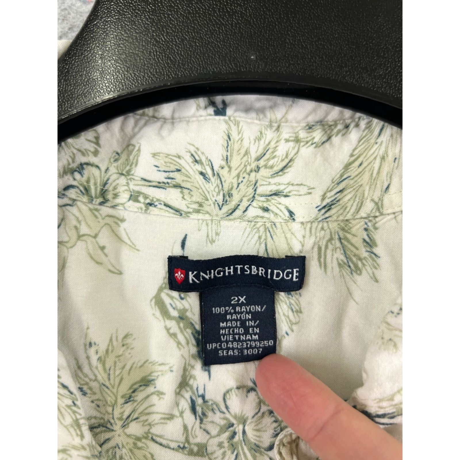 Vintage VINTAGE Knightsbridge Shirt Adult 2XL XXL White Green Palm Tree Floral 100% Rayon Beach Size US XXL / EU 58 / 5 - 7 Thumbnail