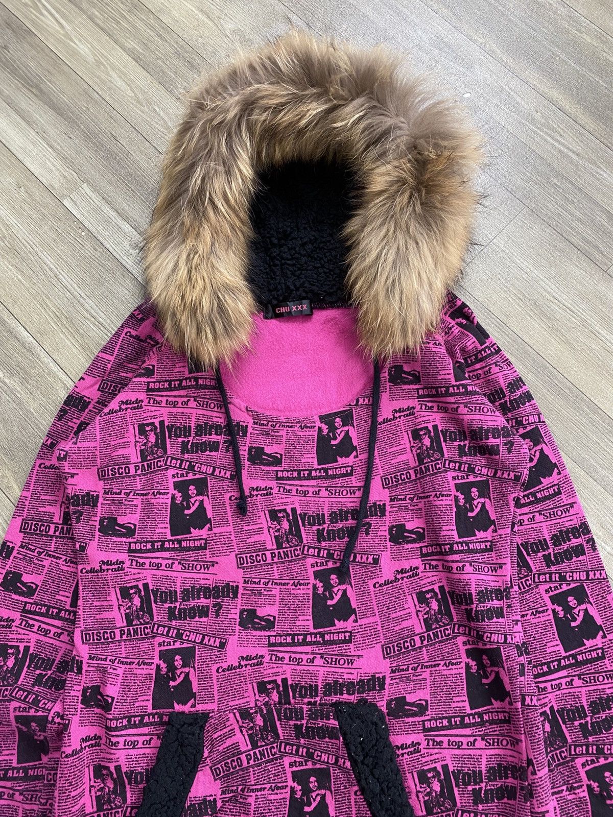 Japanese Brand 2000s ChuXXX Grunge Gothic Ifsixwasnine Lgb Style Fur Hoodie Size US S / EU 44-46 / 1 - 2 Thumbnail