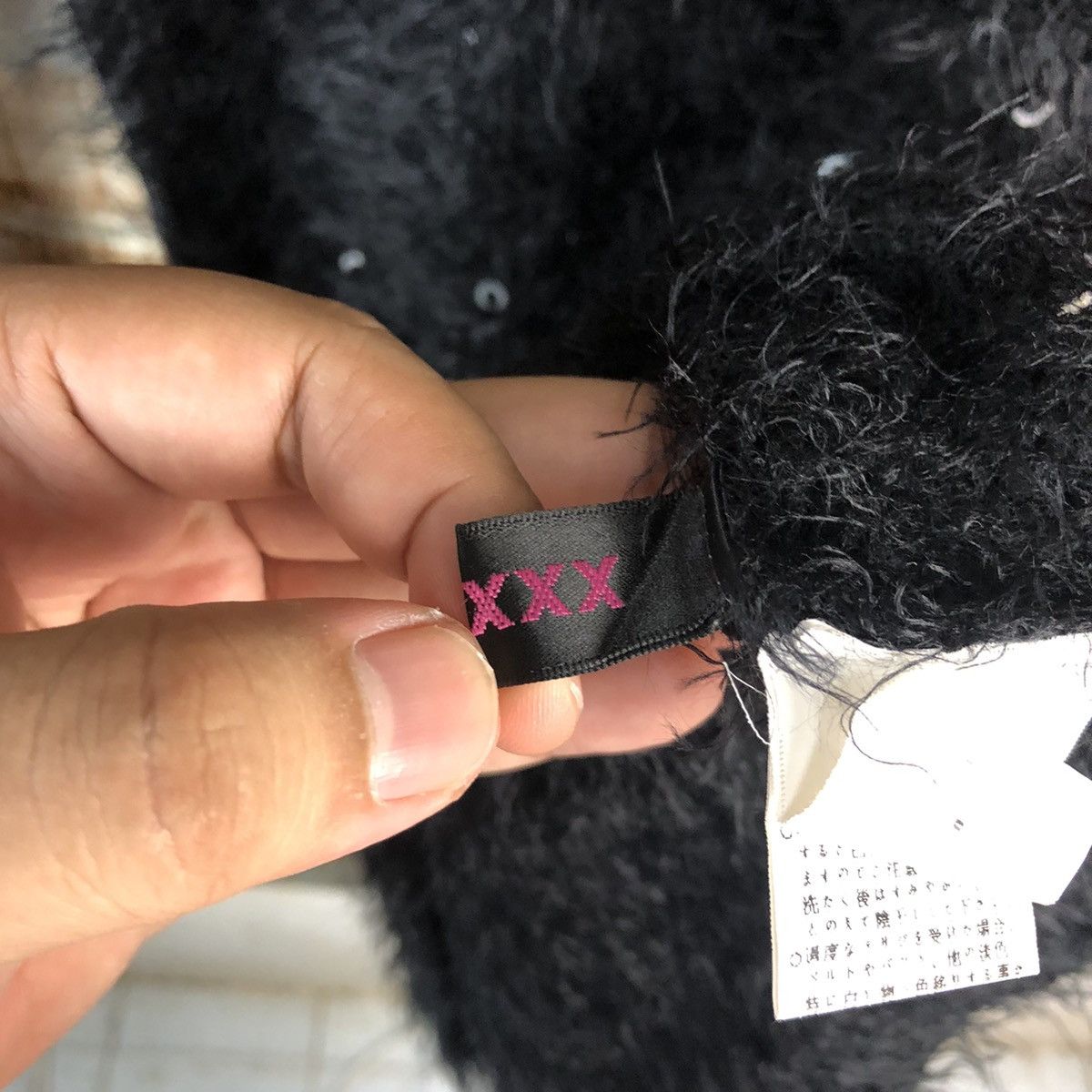 Homespun Knitwear × Japanese Brand DL Chuxxx Black mohair shaggy fur Knitwear #C050 Size S / US 4 / IT 40 - 12 Thumbnail