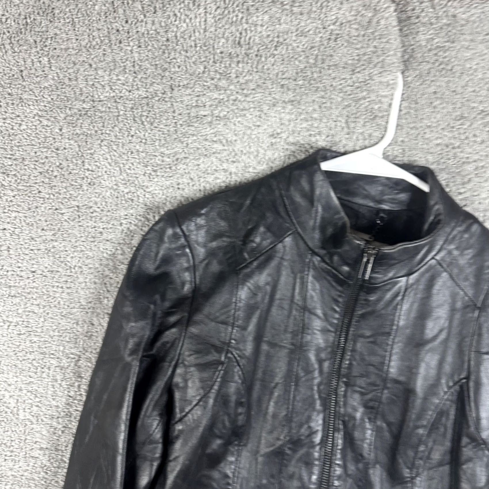 Vintage Wilsons Leather Jacket Womens Medium Black Genuine Leather Full Zip Pockets Size M / US 6-8 / IT 42-44 - 5 Thumbnail