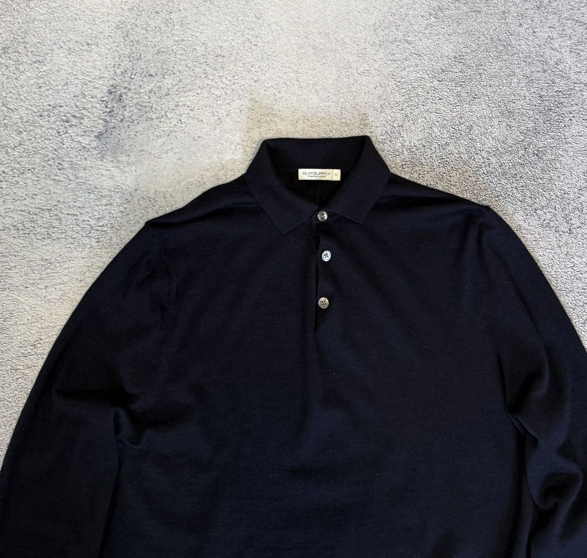 Suitsupply Suitsupply Merino Wool Polo Sweater M Fine Knit Long Sleeve Size US M / EU 48-50 / 2 - 6 Thumbnail