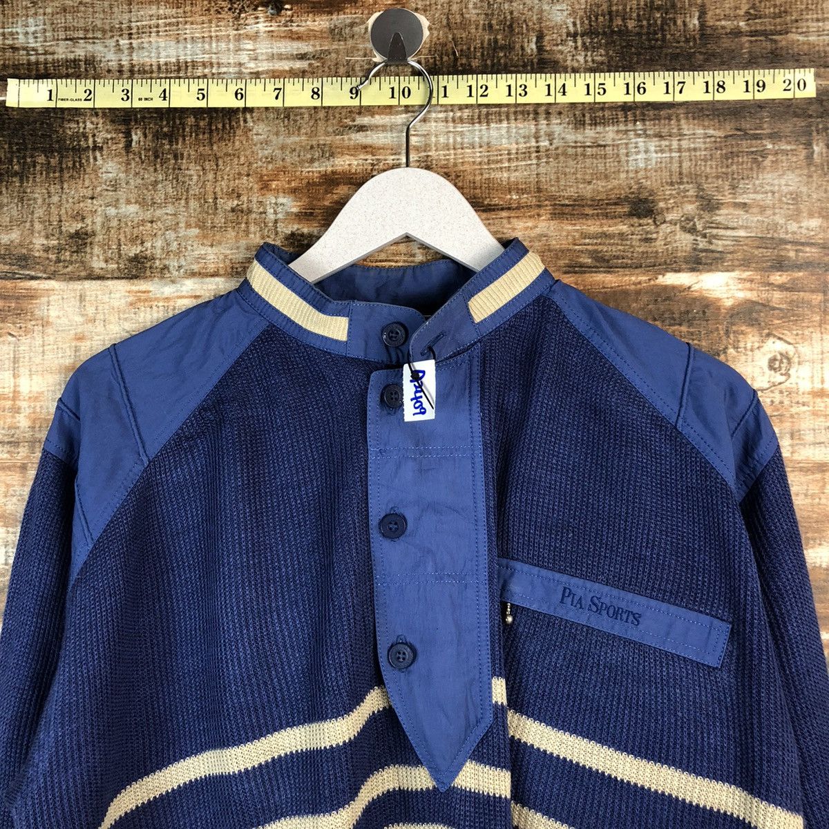 Japanese Brand Pia Sport Blue vintage knitwear Sweather #A2409 Size US L / EU 52-54 / 3 - 4 Thumbnail
