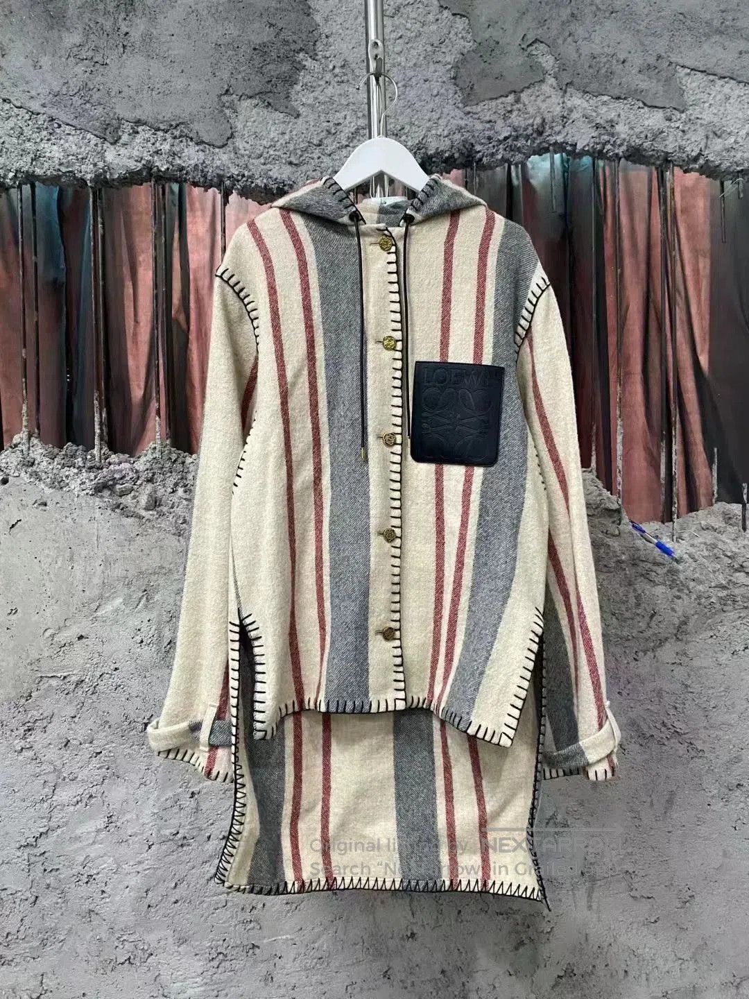Loewe wool striped hooded jacket by Loewe. Size S / US 4 / IT 40 - 1 Thumbnail