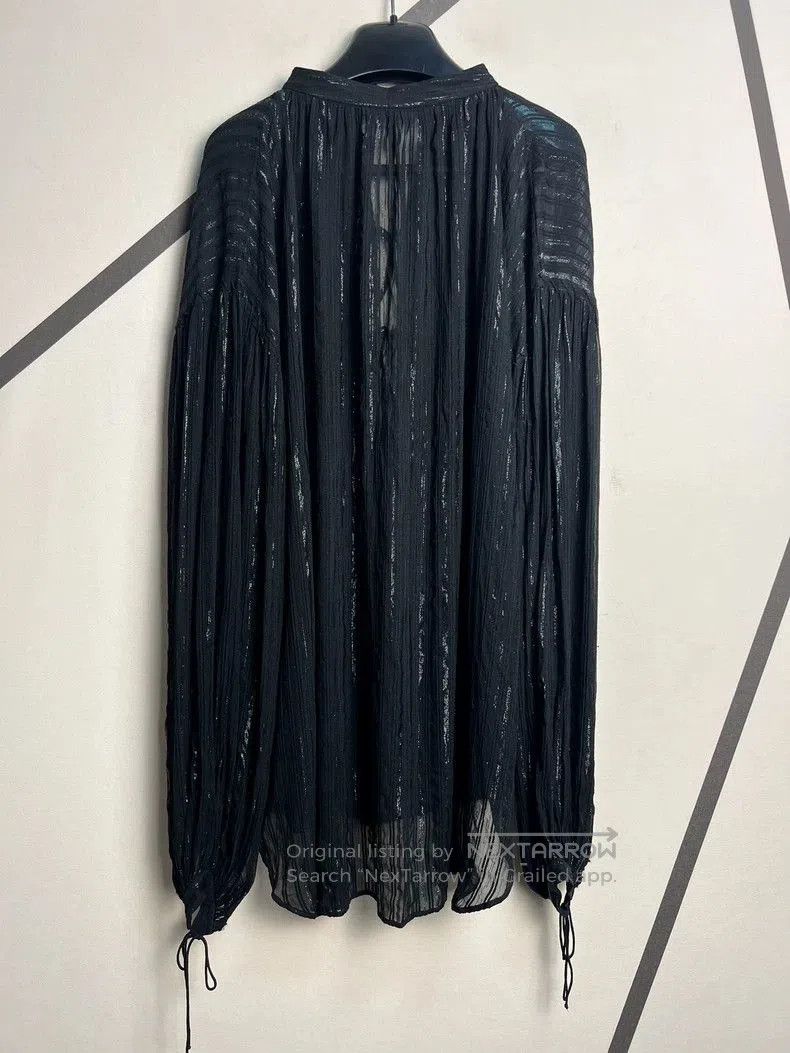 Saint Laurent Paris Saint Laurent SLP Black Silk Deep V Blouse Size US S / EU 44-46 / 1 - 2 Thumbnail