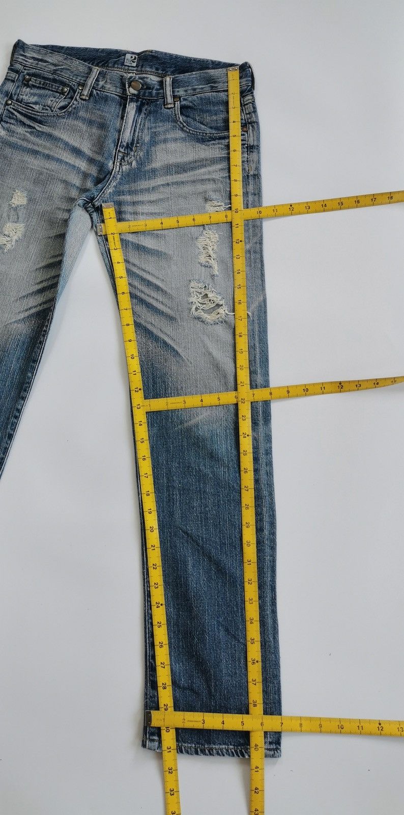 Denime Three Dots Turquoise Japan Distressed Jeans Size US 31 - 9 Thumbnail