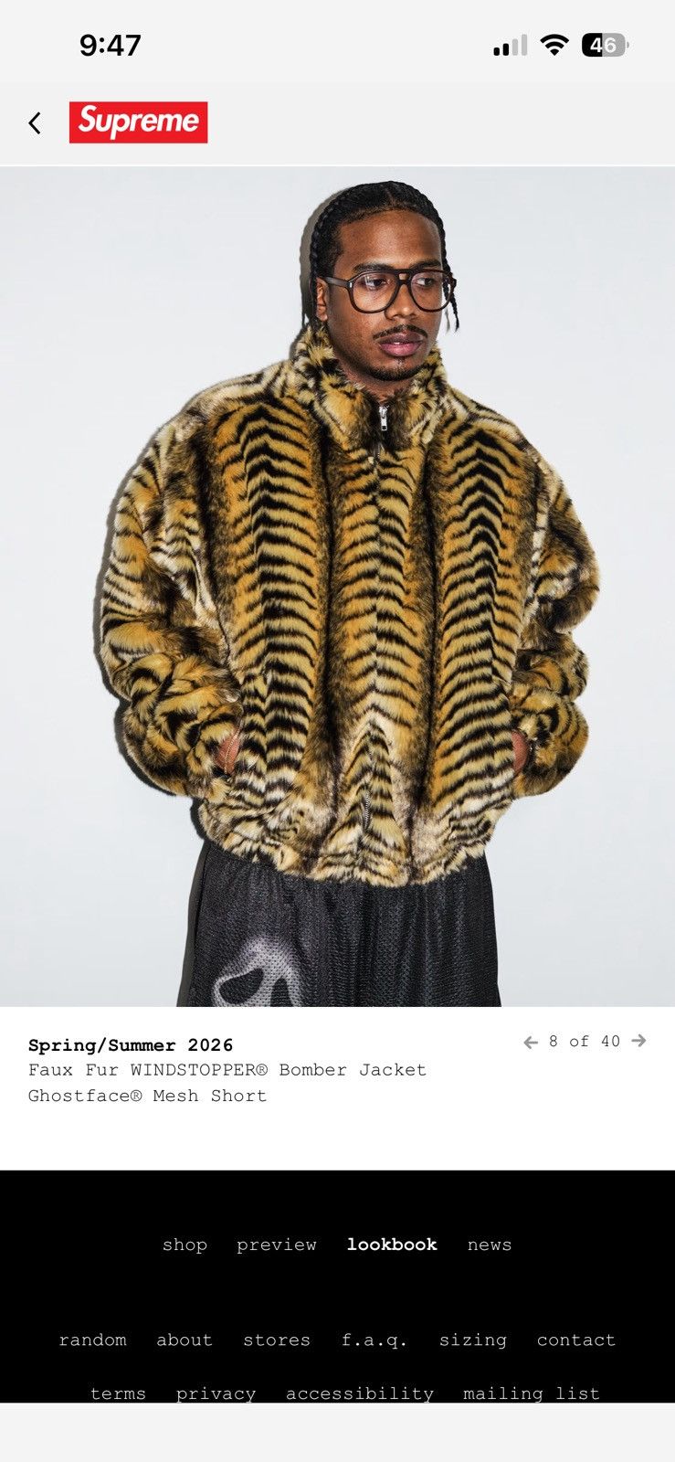 Supreme Faux fur wind stopper Supreme XL Size US XL / EU 56 / 4 - 1 Thumbnail