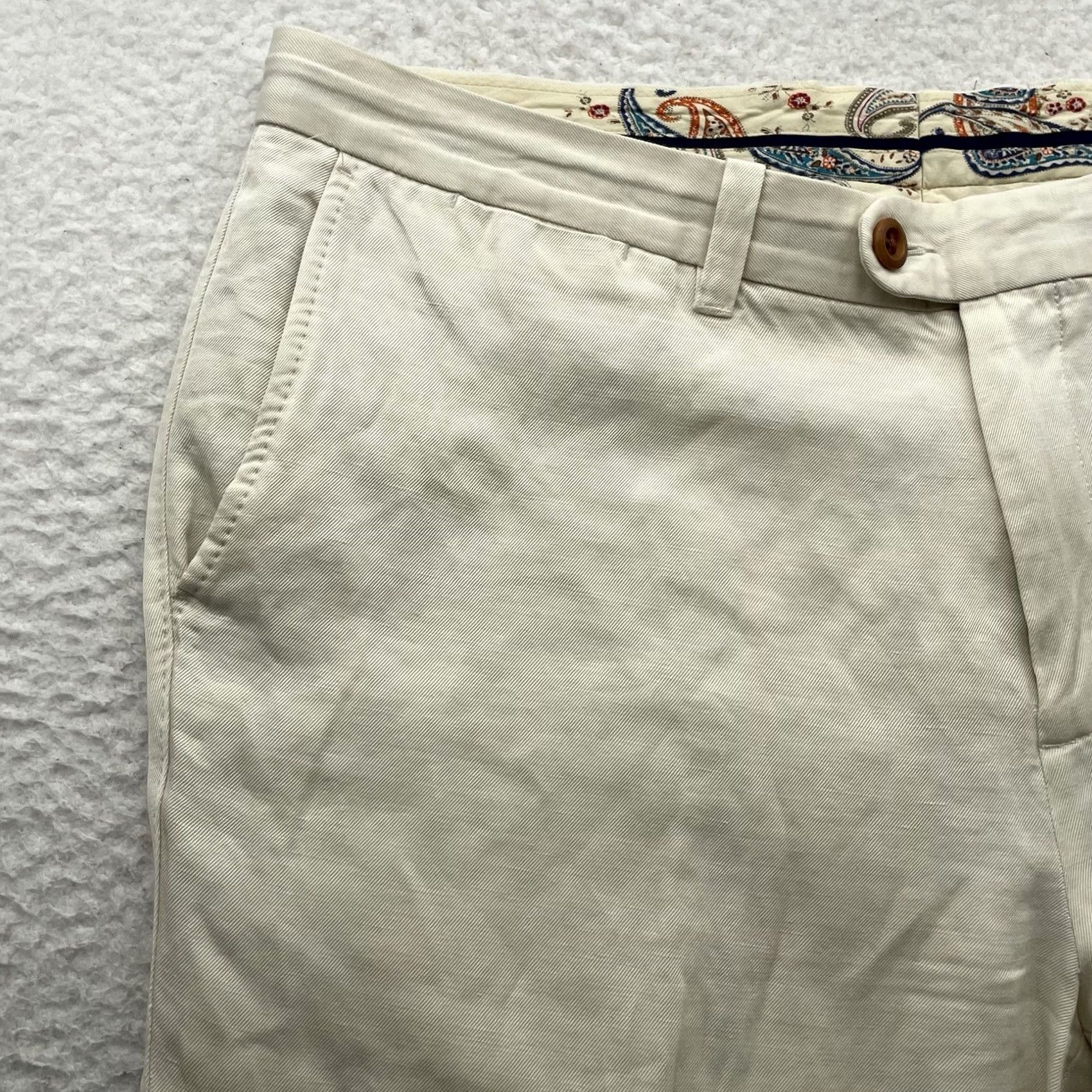 Tommy Bahama Tommy Bahama Pants Mens 38x32 Ivory White Linen Blend Relaxed Golf Resort Beach Shirt? Size US 38 / EU 54 - 3 Thumbnail
