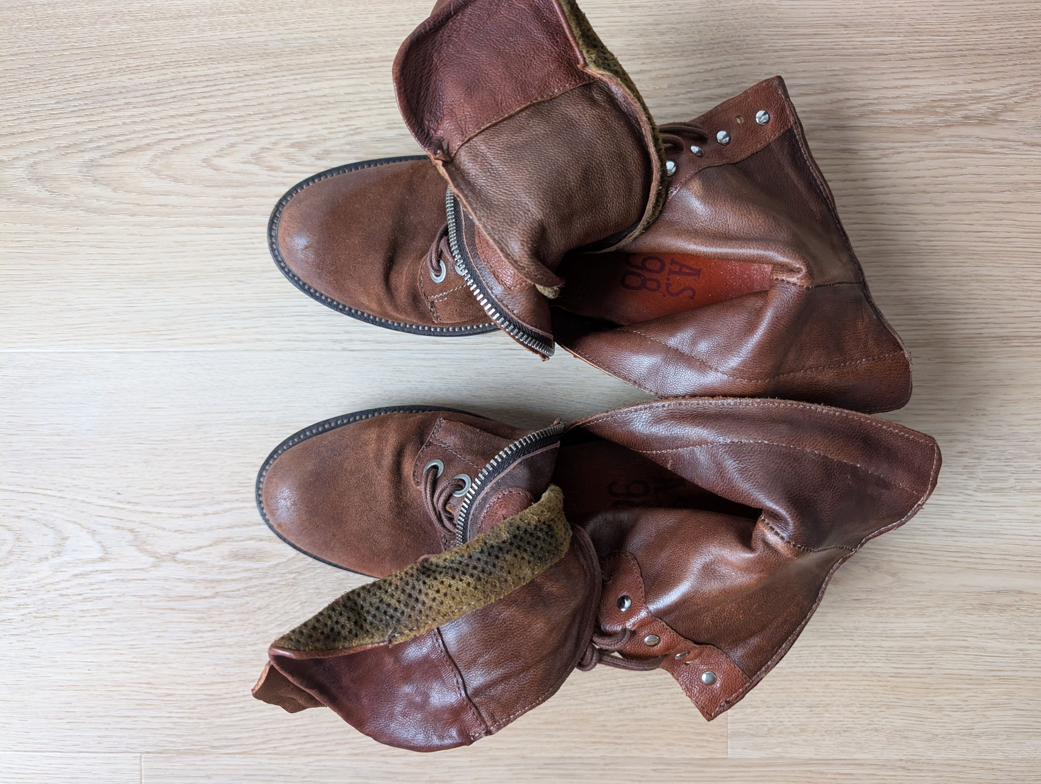 A.S.98 As 98 Avant-garde Saunder Leather Combat Biker Boots Size US 6.5 / IT 36.5 - 10 Thumbnail