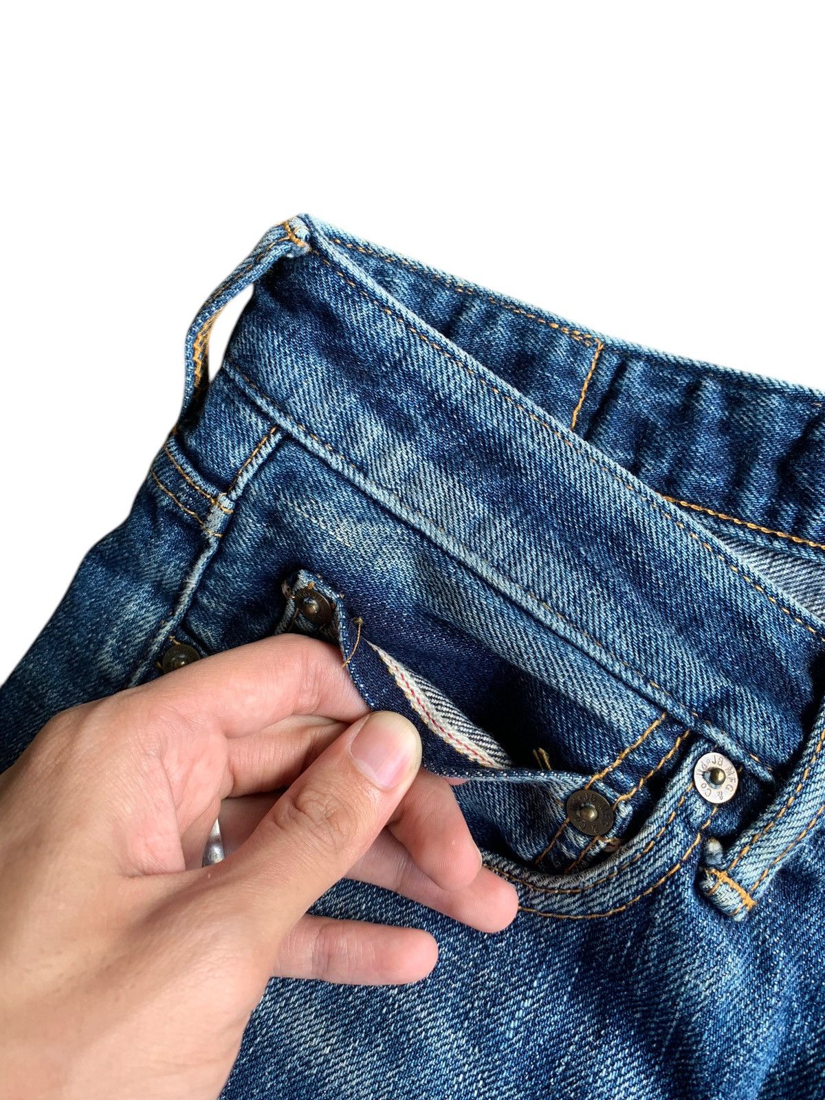 Japanese Brand × Kapital × Vintage JAPAN BLUE JEANS SELVEDGE DISTRESSED DENIM Size US 33 - 12 Thumbnail