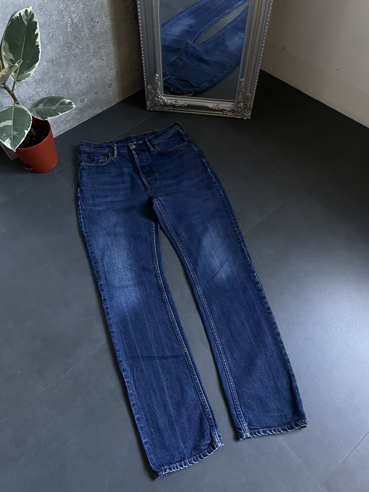 Acne Studios Acne Studios Bla Konst Log Dark Blue Jeans Y2K | Grailed 