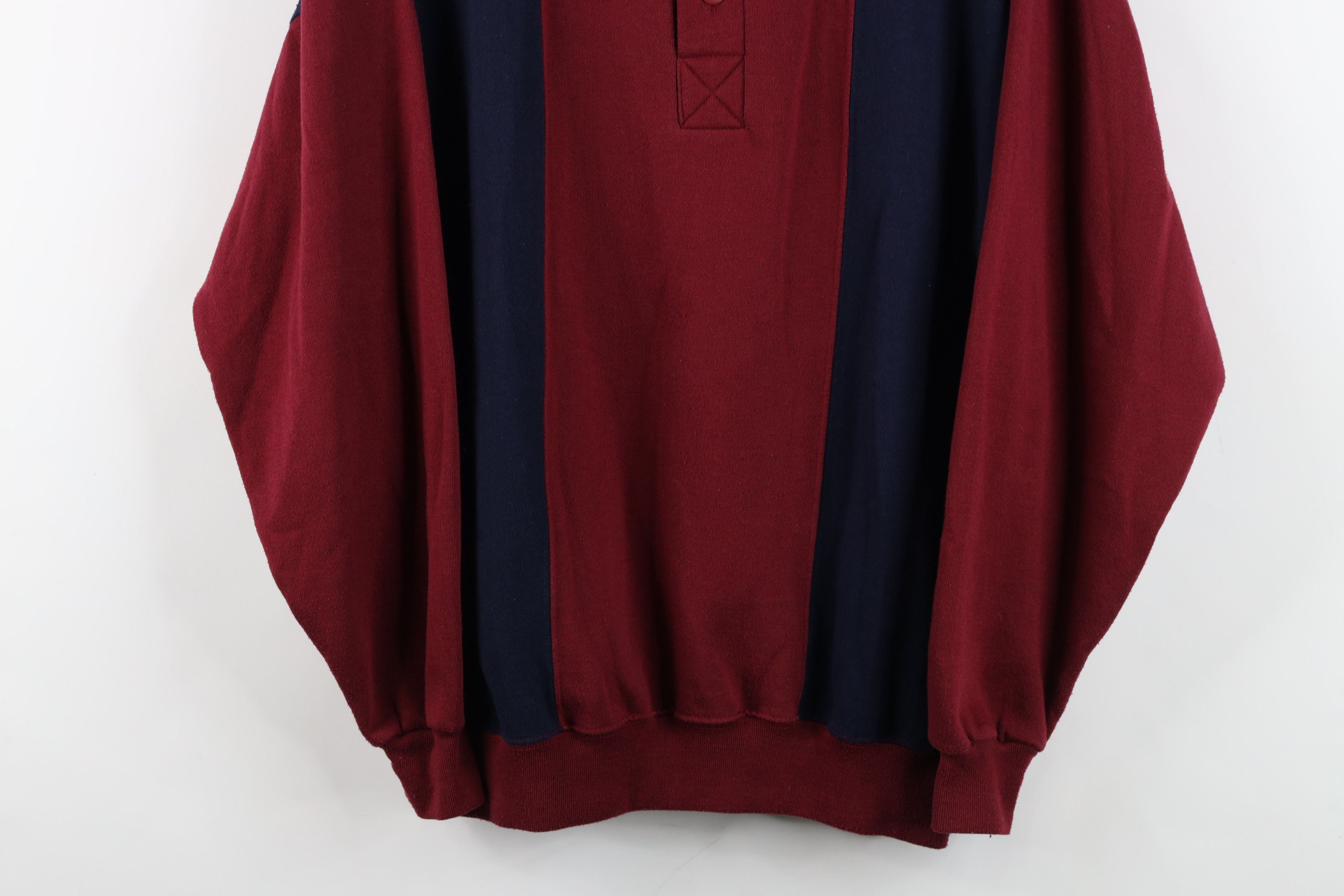 Vintage Vintage 90s Streetwear Block Striped Collared Sweatshirt Size US M / EU 48-50 / 2 - 3 Thumbnail