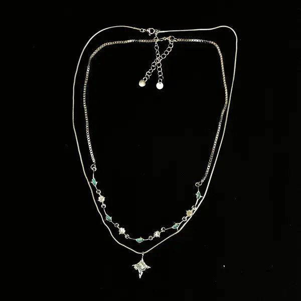 VIBE Electro Chain Crystal Stone Abstract Necklace Size ONE SIZE - 3 Thumbnail