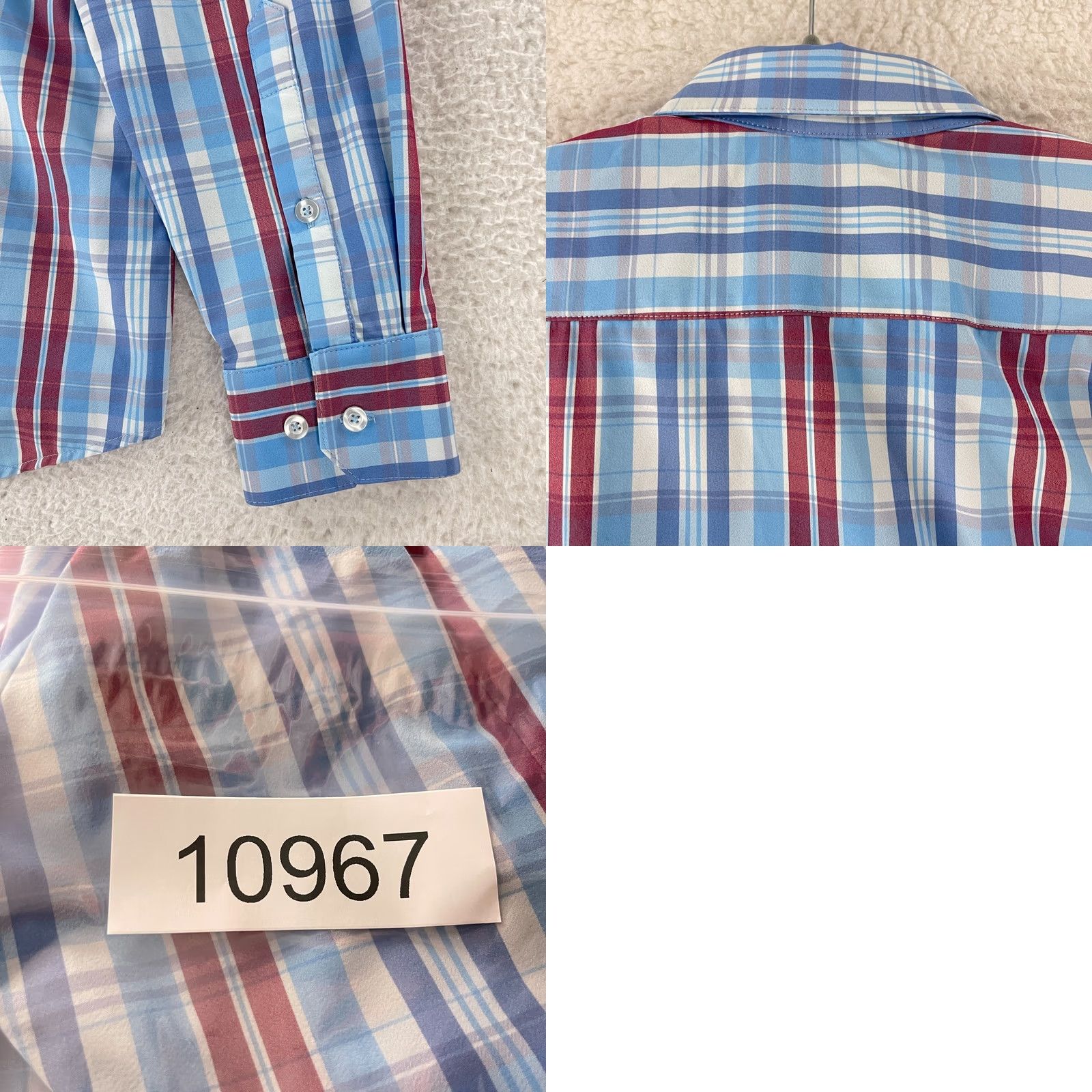 Mizzen+Main Mizzen+Main Button-Up Shirt Mens Large Blue Plaid USA Made Trim Fit Size US L / EU 52-54 / 3 - 9 Thumbnail