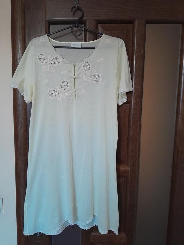 Hanro Hanro Women’s nightgown Top, Size XS, Ivory Cotton sleepwear Size XS / US 0-2 / IT 36-38 - 1 Thumbnail