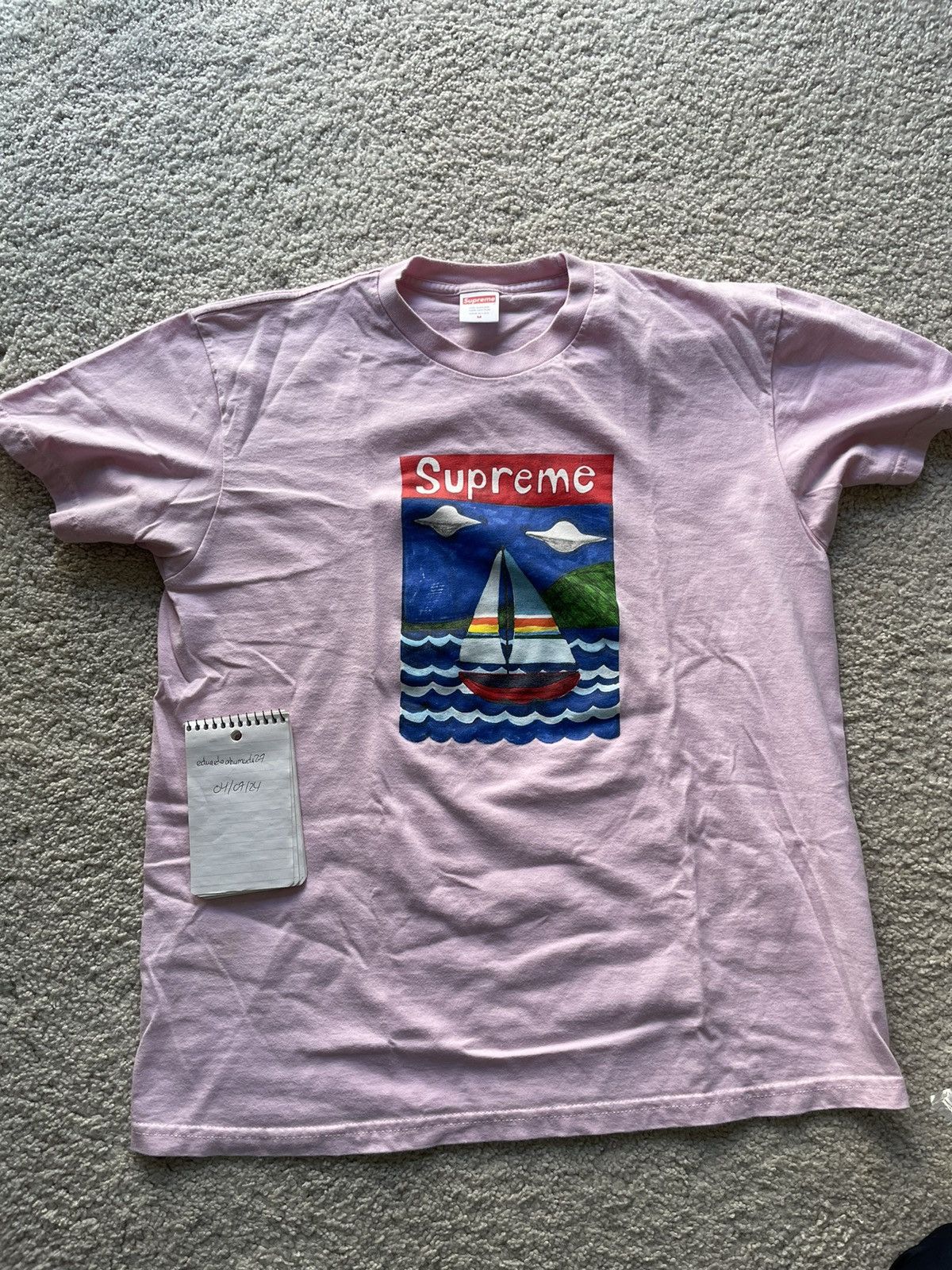 Supreme Supreme Sailboat Tee Light Pink | Grailed