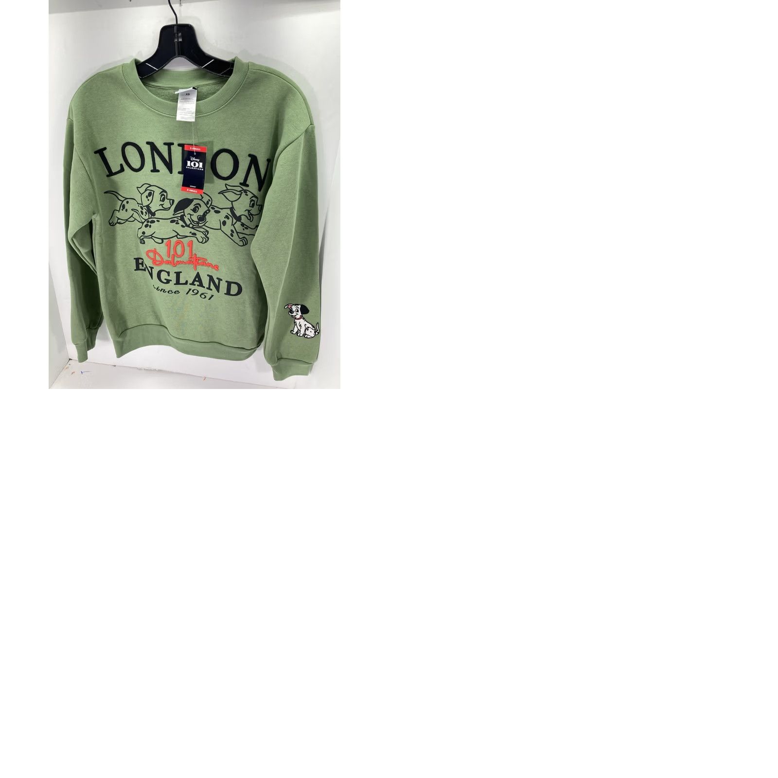 Disney Disney 101 Dalmatians Sweatshirt Women XS Green London England Pullover NWT Shirt Size XS / US 0-2 / IT 36-38 - 10 Thumbnail