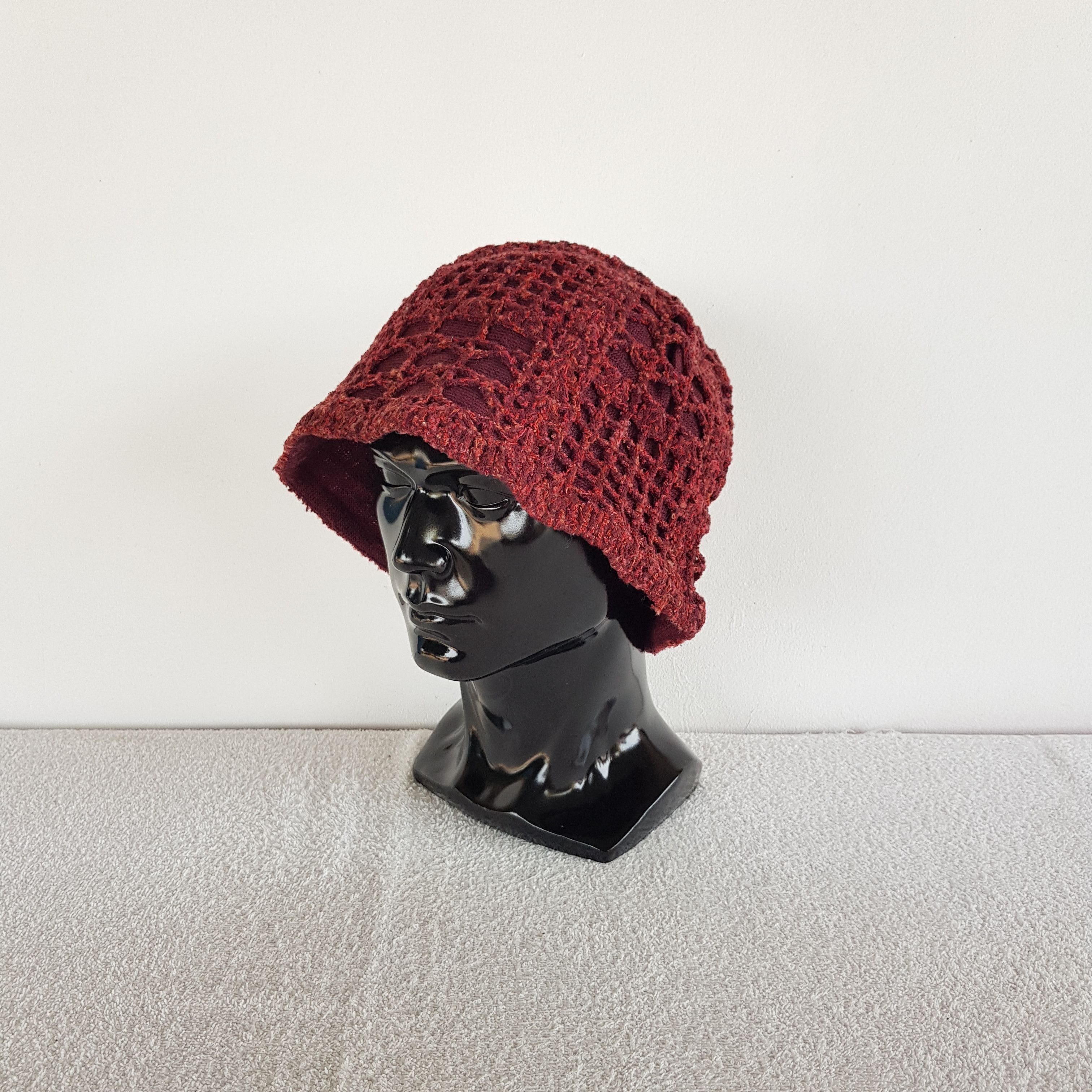 Homespun Knitwear Vintage Knit Crochet Avant Garde Design Beanie Snow Caps Hat Size ONE SIZE - 1 Thumbnail