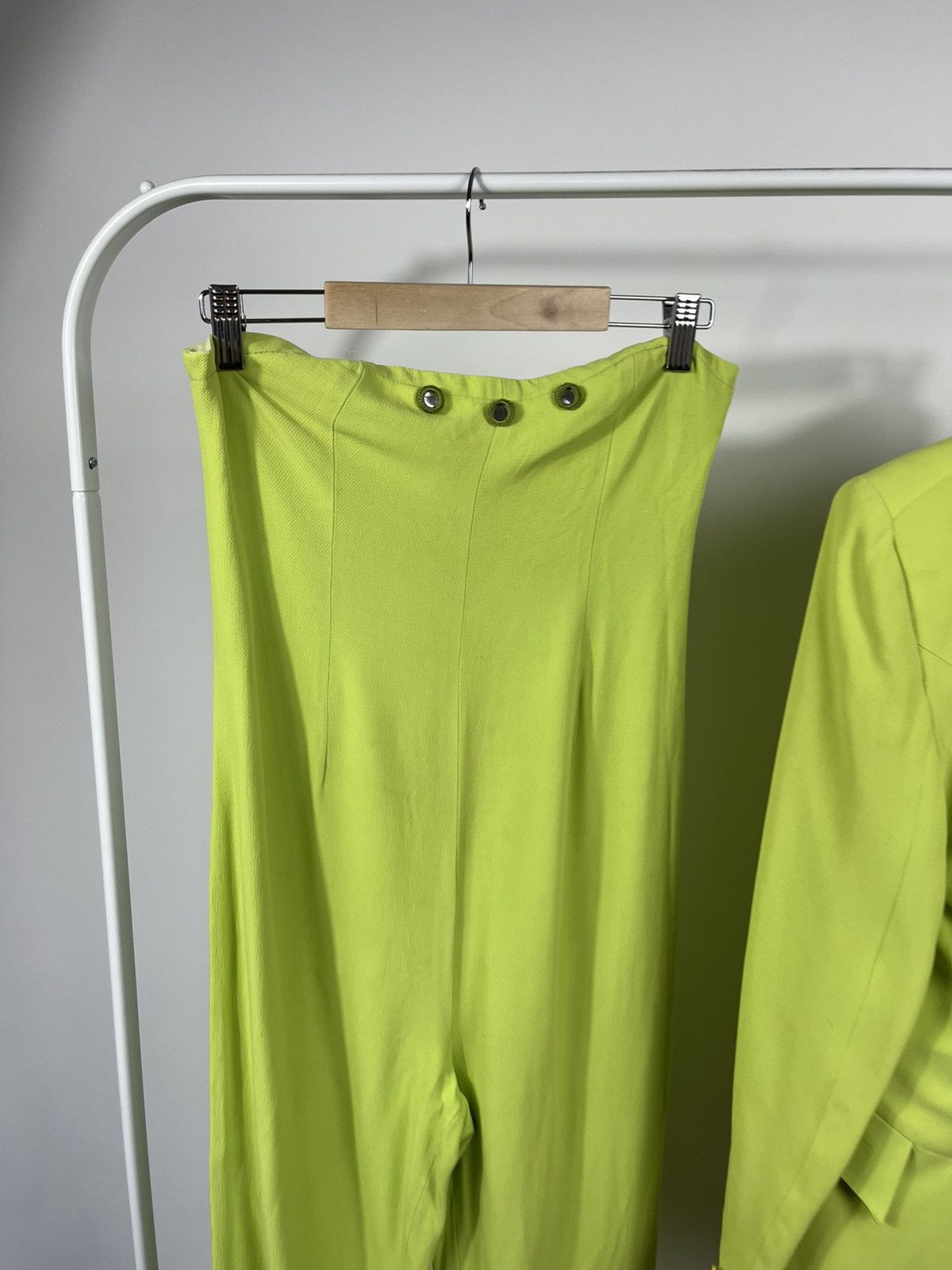 Other Vintage Sportstaff Lime Green Pantsuit Blazer Trouser Set 44 Size M / US 6-8 / IT 42-44 - 14 Thumbnail