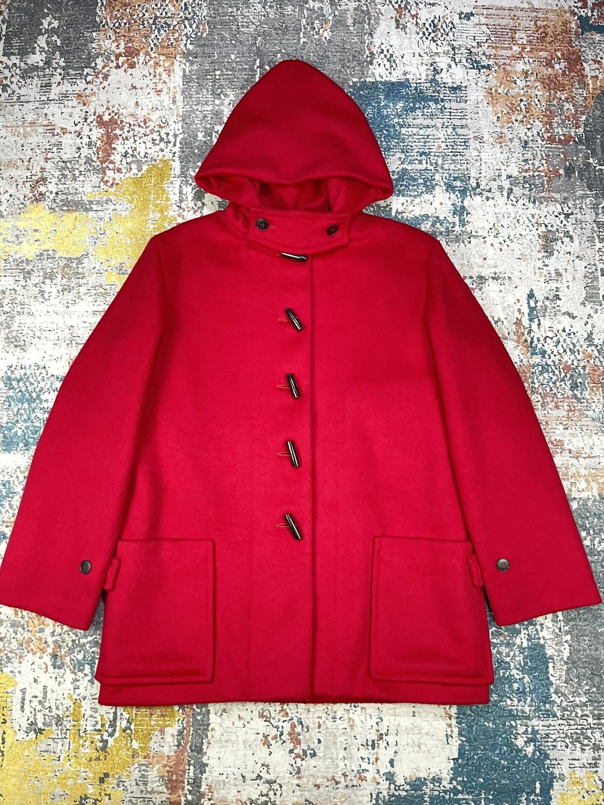 agnes b. Agnes B LOLITA Solid Red Wool Coats Size ONE SIZE - 2 Thumbnail