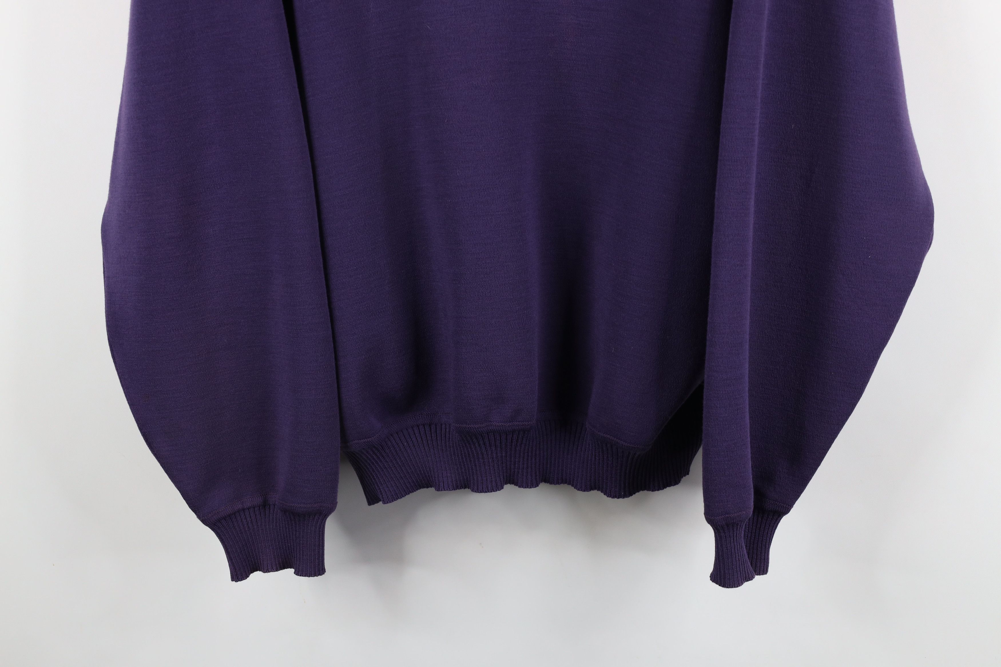St. Croix × Vintage Vintage 90s St Croix Wool Knit V-Neck Sweater Purple USA Size US L / EU 52-54 / 3 - 3 Thumbnail